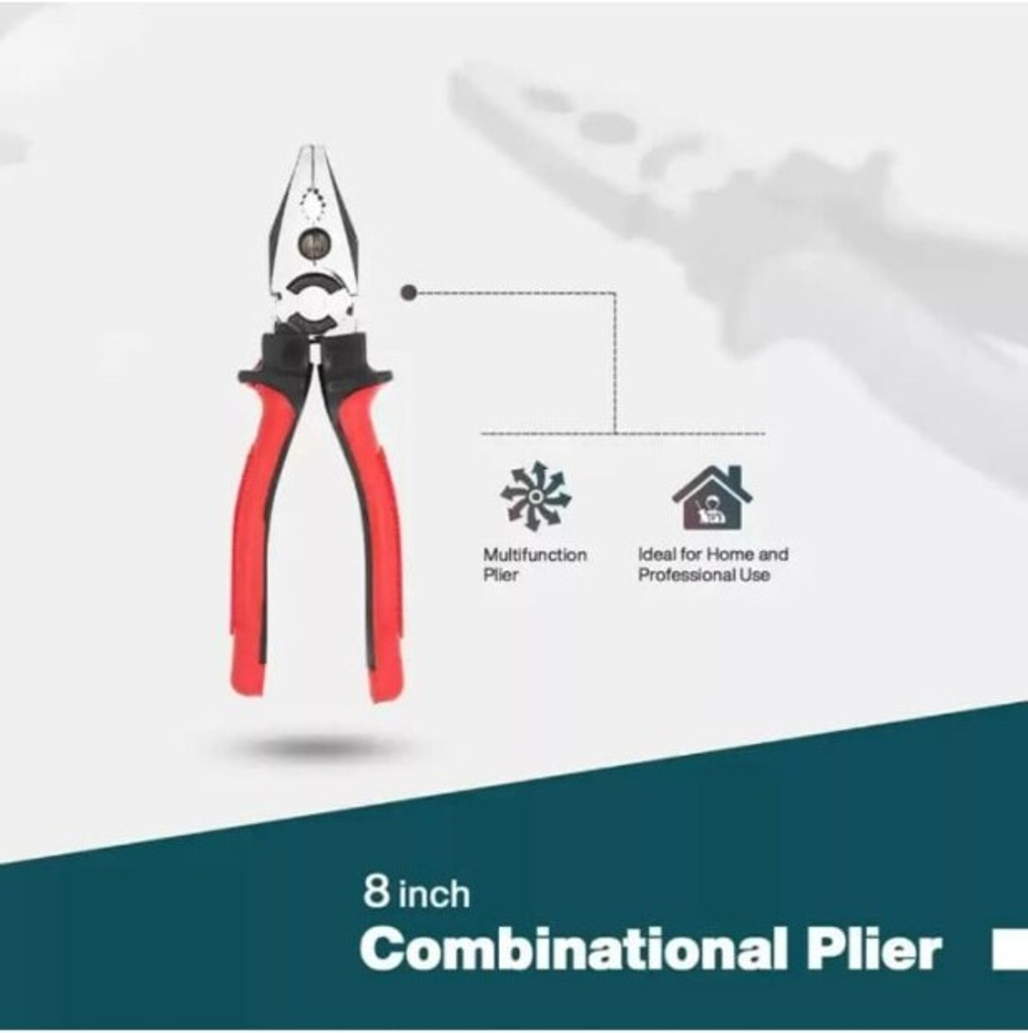 Image of NT Sales 2 IN 1 Screw Driver with 8 inch Lineman Plier, Wire Cutter Line Tester Set of 4 Pcs Power & Hand Tool Kit