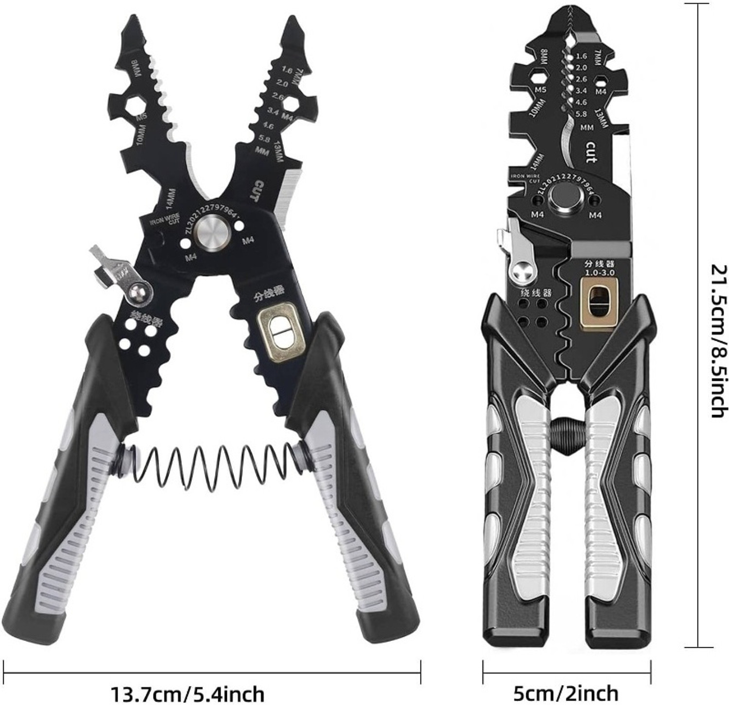 Image of SCHNELLBOX 25-in-1 Universal Multifunction Wire Strippers Lineman Plier (Length : 8 inch)
