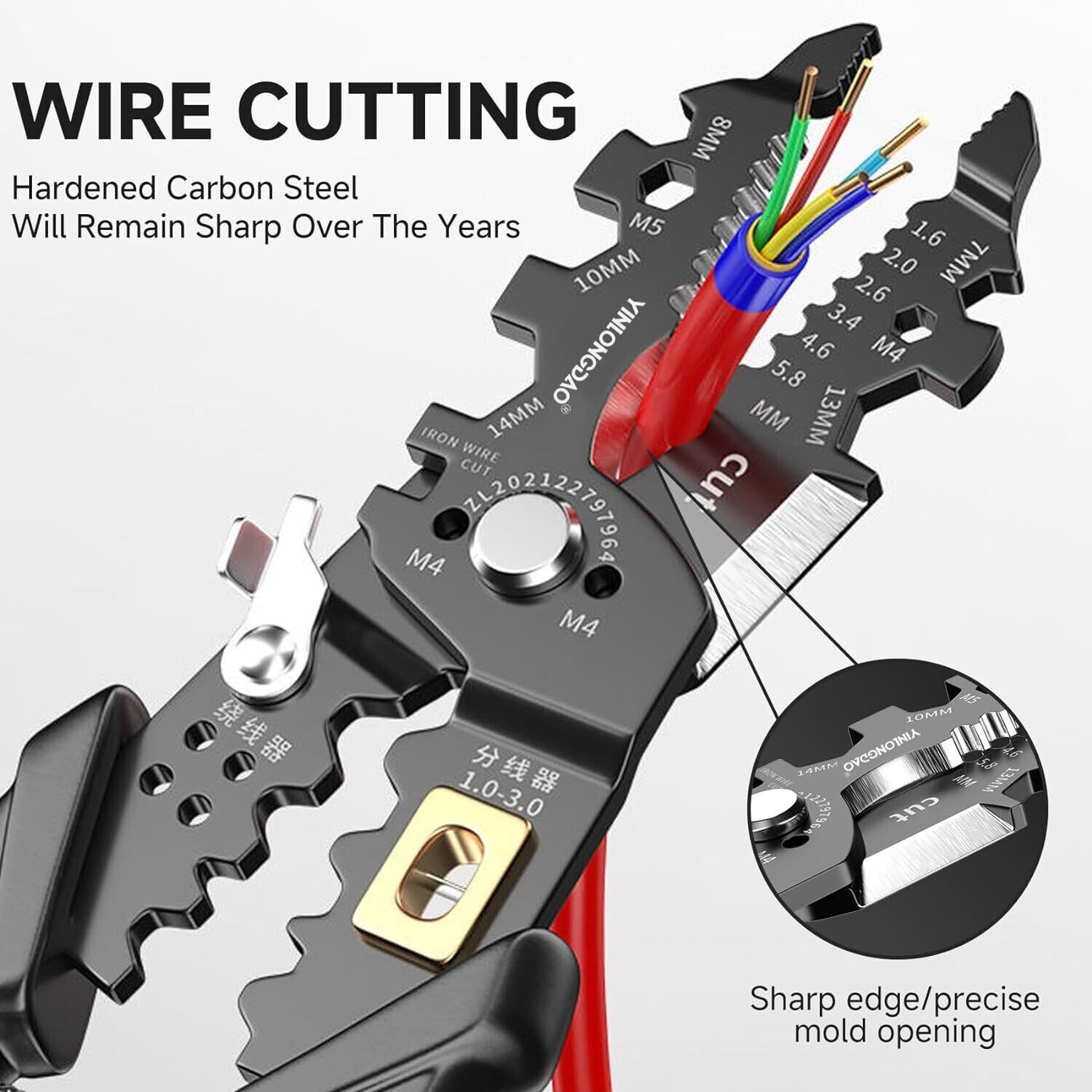 Image of OKASTA 25-in-1 Wire Stripper, Multifunctional Wire Stripping Tool Groove Plier