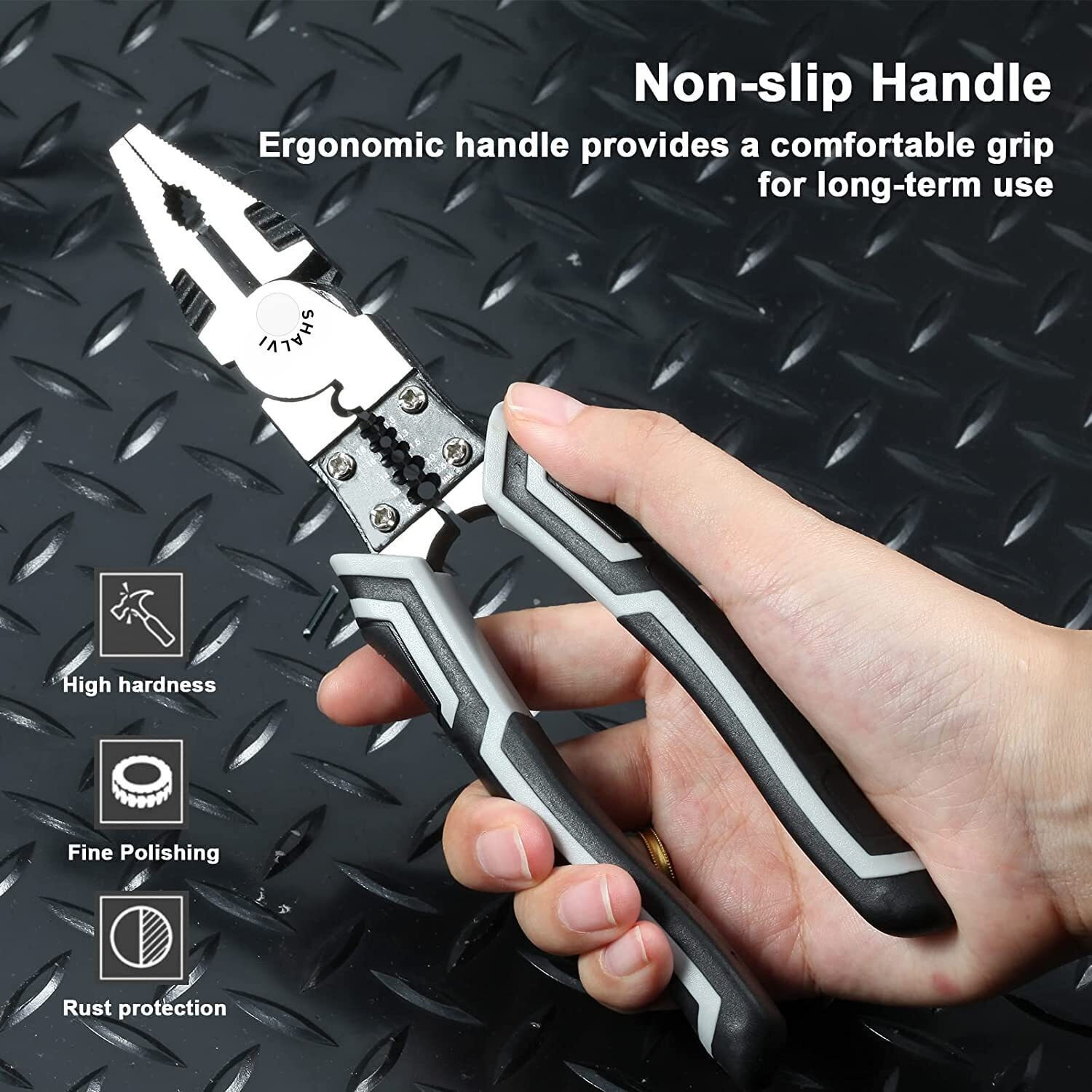 Image of HEYMAK Professional Electric Wire Cutter Stripper Made Multipurpose Lineman Plier with Gripping, Wrench, Cutter, Crimping Wire Cutter