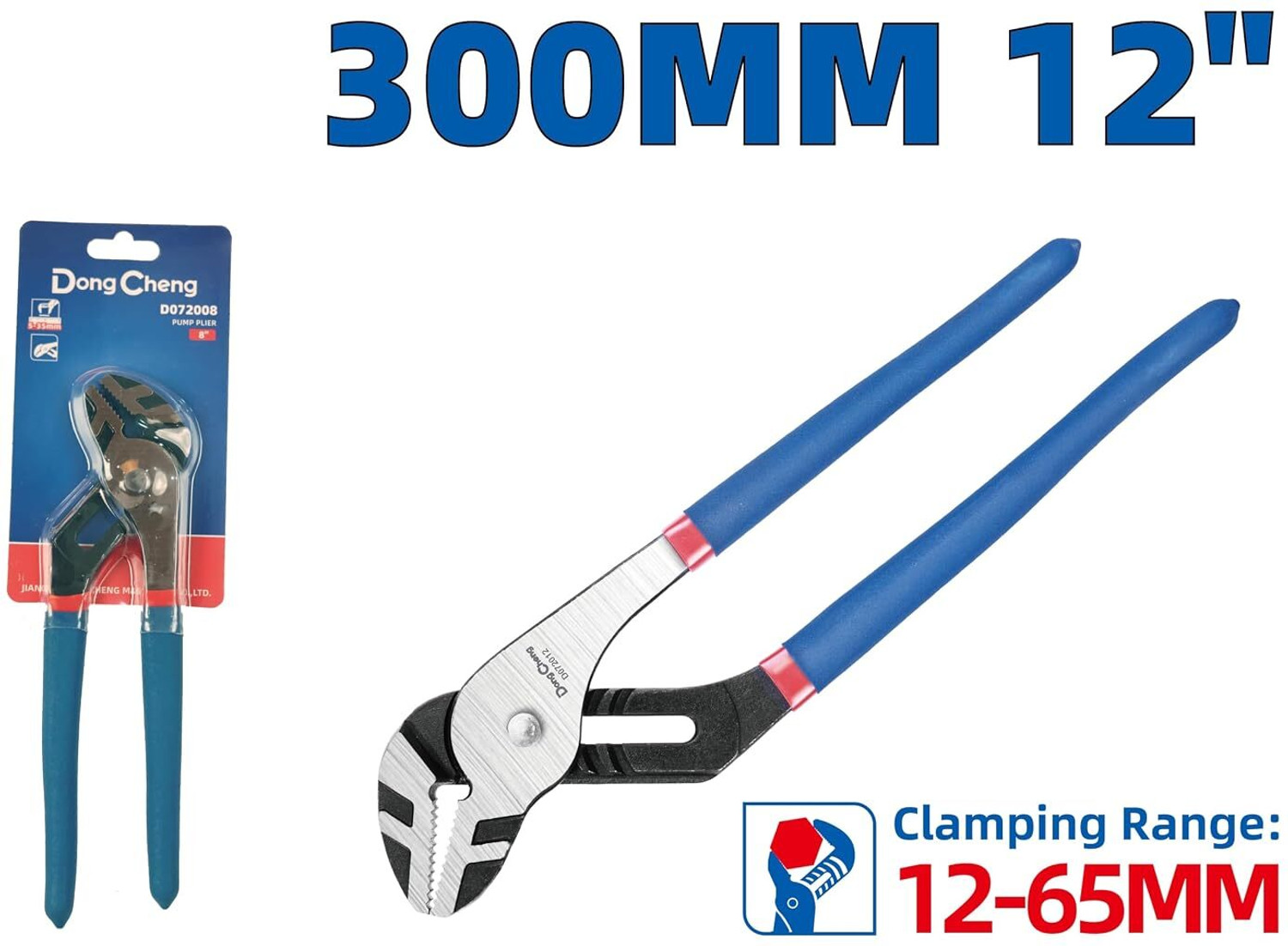 Image of Dongcheng Water Pump Pliers 12 inch /300mm -Multi-Position Adjustable Jaw | Monkey plier| Slip Joint Plier (Length : 12 inch)