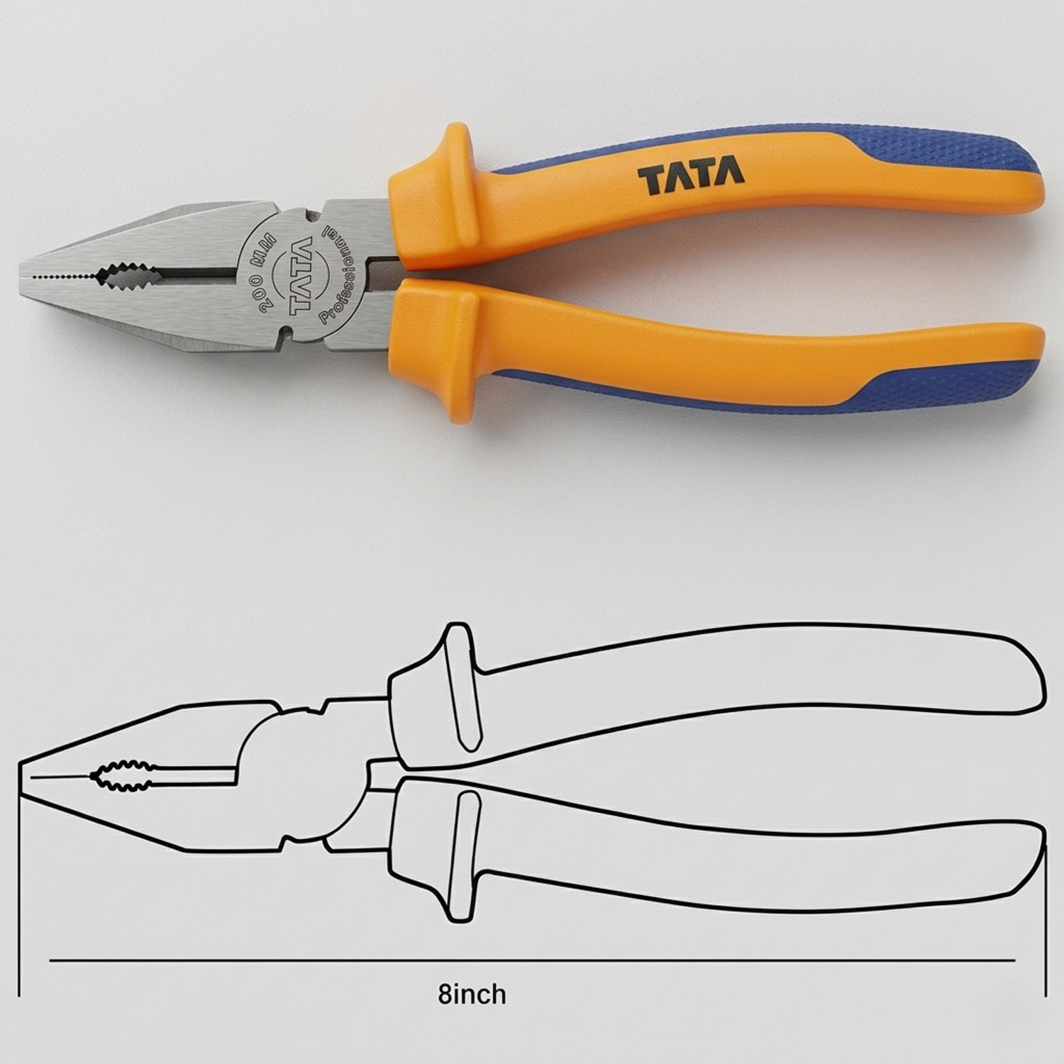 Image of TATA AGRICO COMBINATION PLIER (8 Inch / 200 mm) Combination Snap Ring Plier