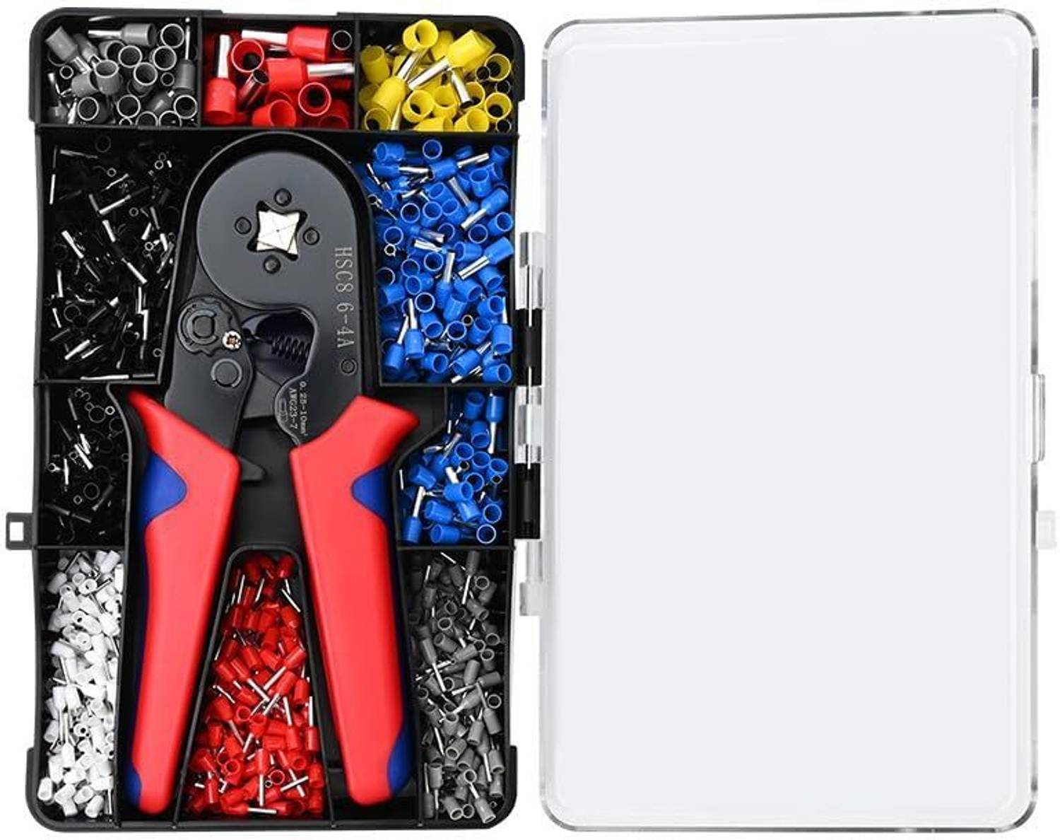 Calldrishe Cable End Sleeve Crimping Tool Kit with 1200pcs AWG 23-10 Electrical Wire Cable End Sleeve Crimping Tool Kit with 1200pcs AWG 23-10 Electrical Wire Manual Crimper
