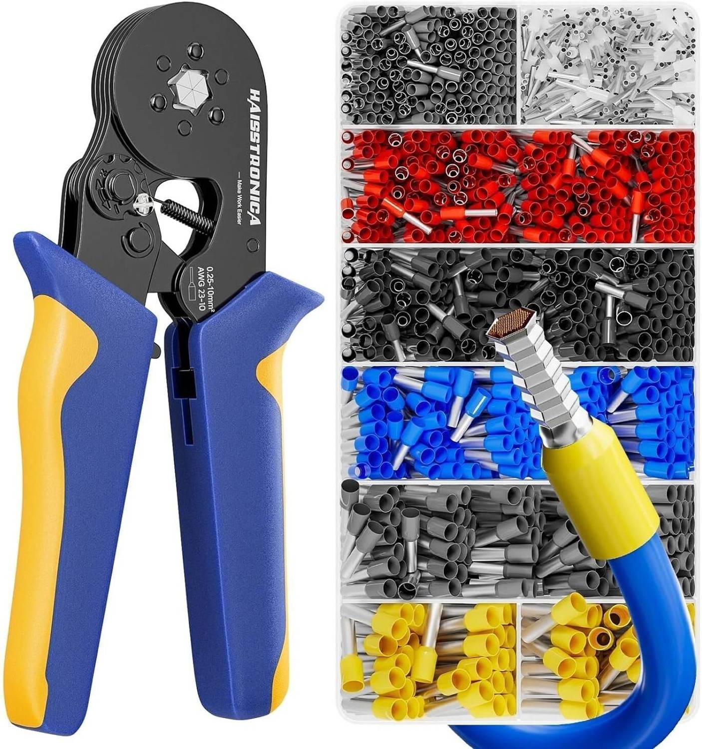 shopacke Crimping Tool,Crimpers Pliers with 1200PCS 6 Colors 8 Si...mo