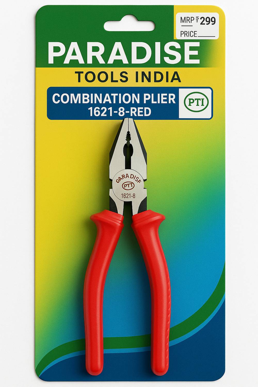 Paradise Tools India Combination Plier, 8 Inches, Red Lineman