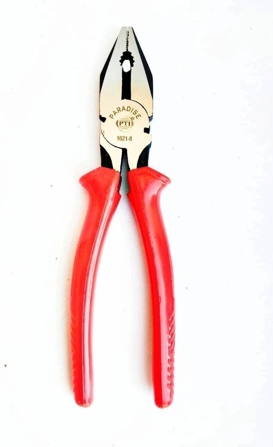 Paradise Tools India Combination Plier, 8 Inches, Red Lineman