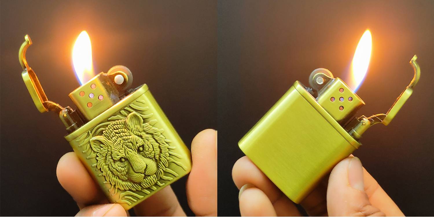 Point Zero Tiger Eye Design Butane Gas Lighter - Image 4