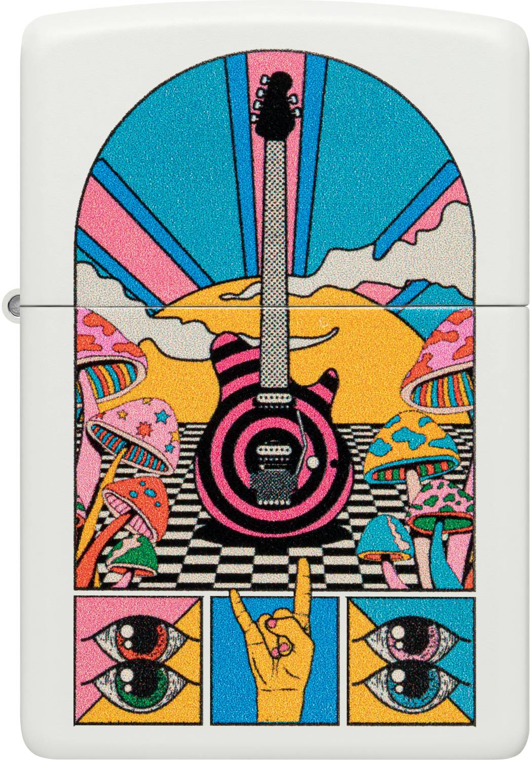 ZIPPO Retro Music Design White Matte Windproof Lighter Pocket