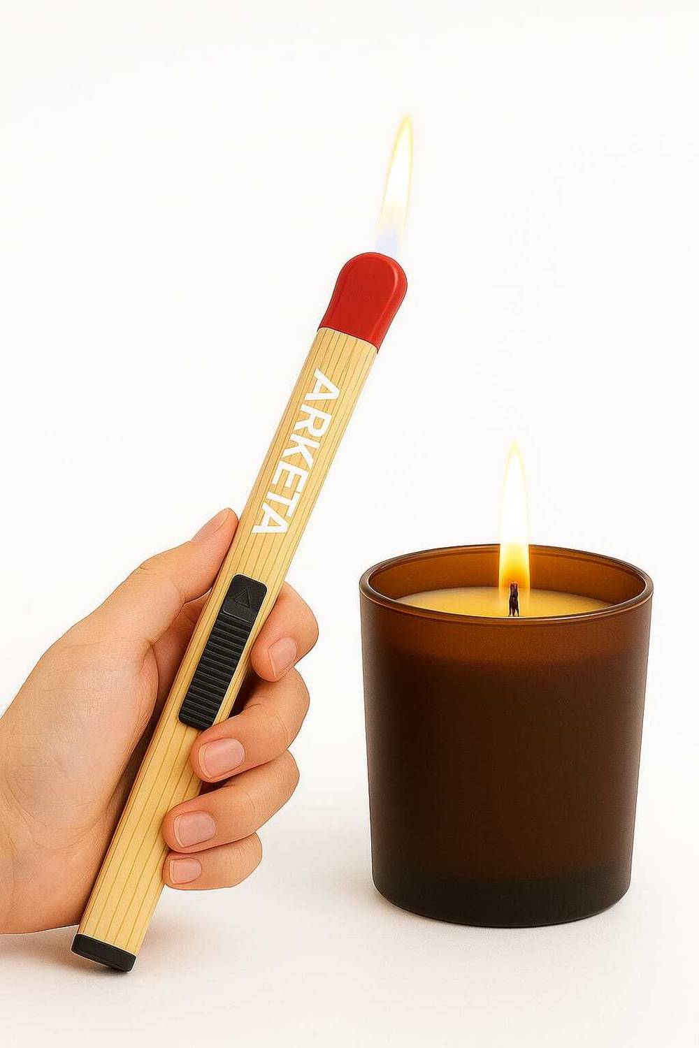 Arketa Refillable Butane Candle Lighter With Safety Lock Pocket Lighter
