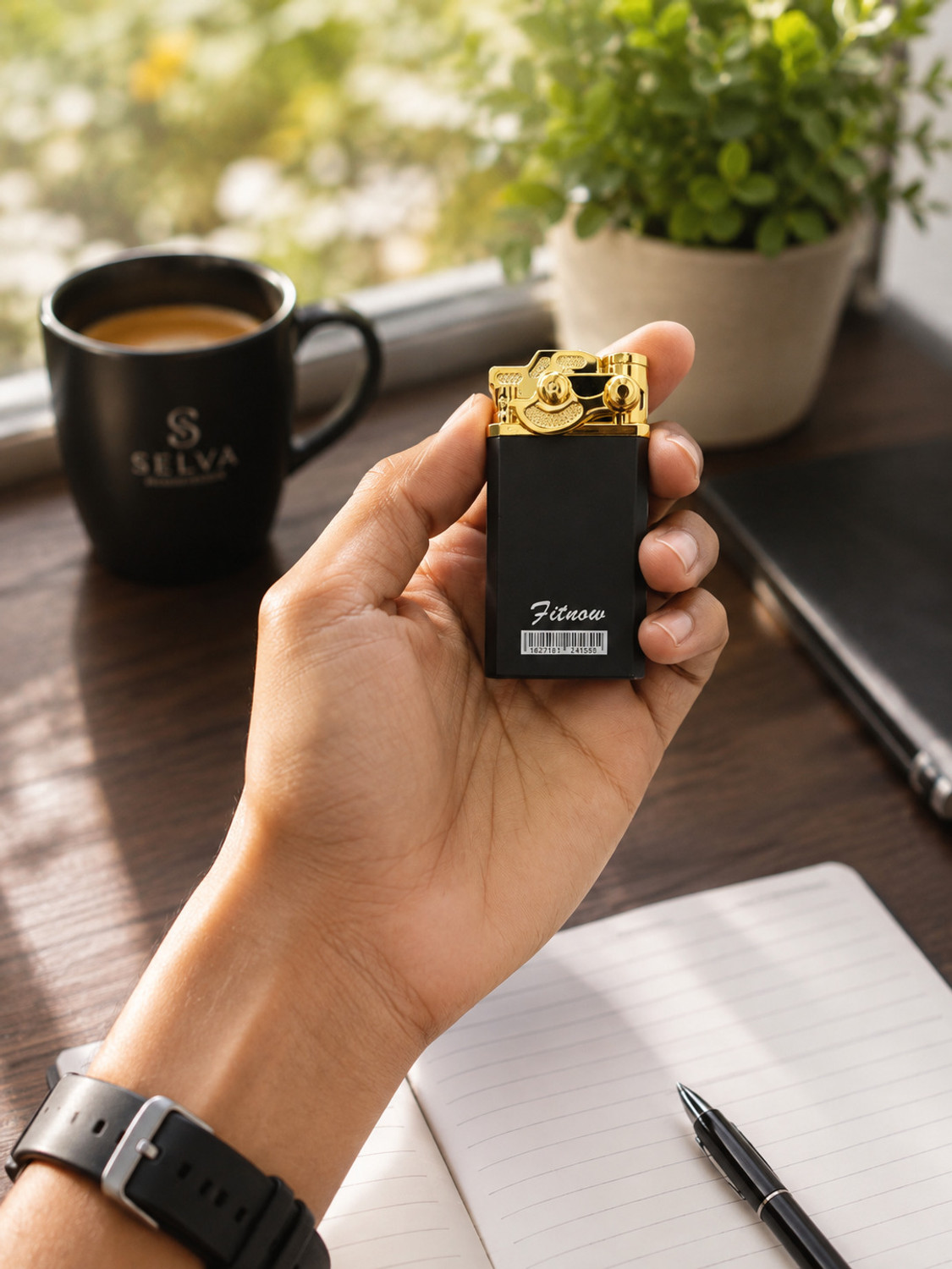 Image of BM ENTERPRIISE Premium Black Refillable Pocket Lighter (Black)