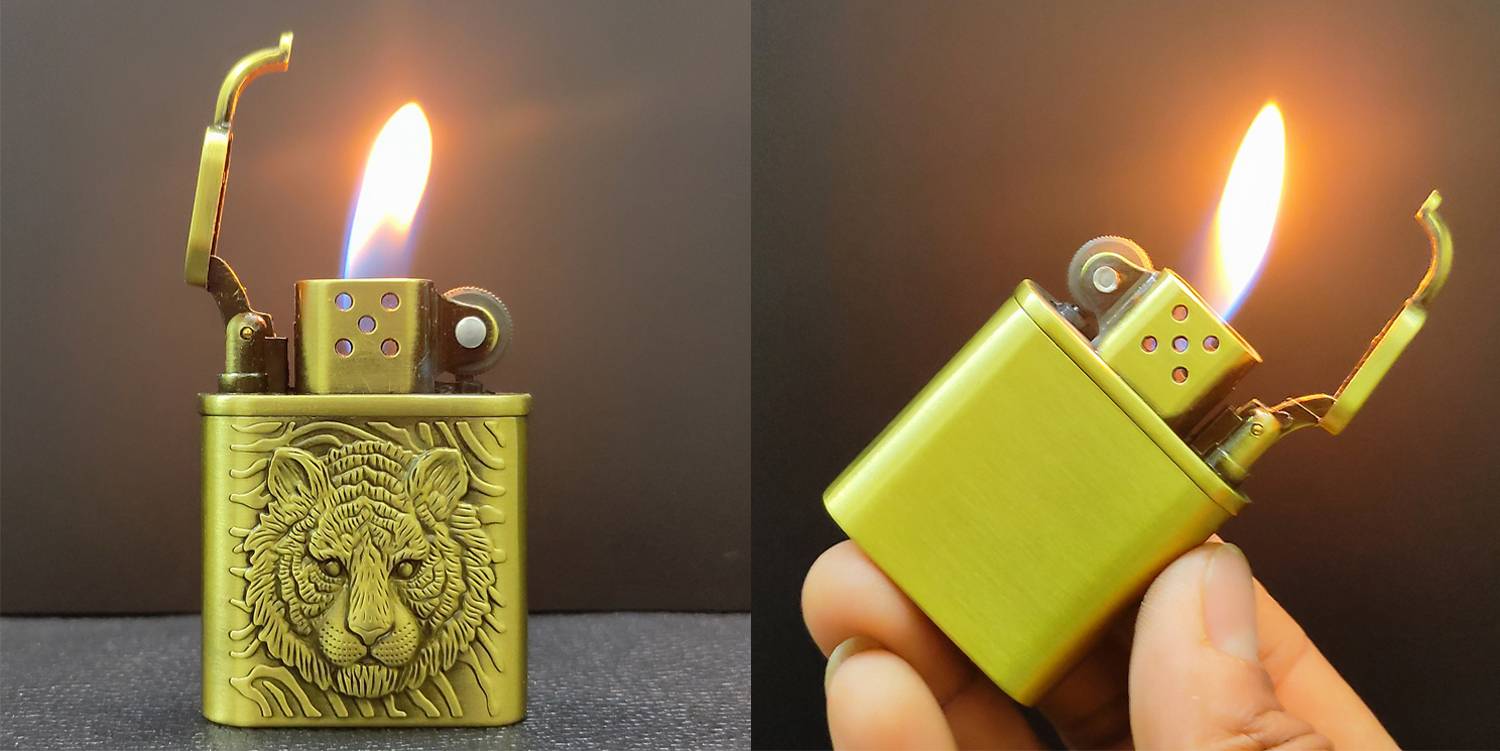 Point Zero Tiger Eye Design Butane Gas Lighter - Image 5
