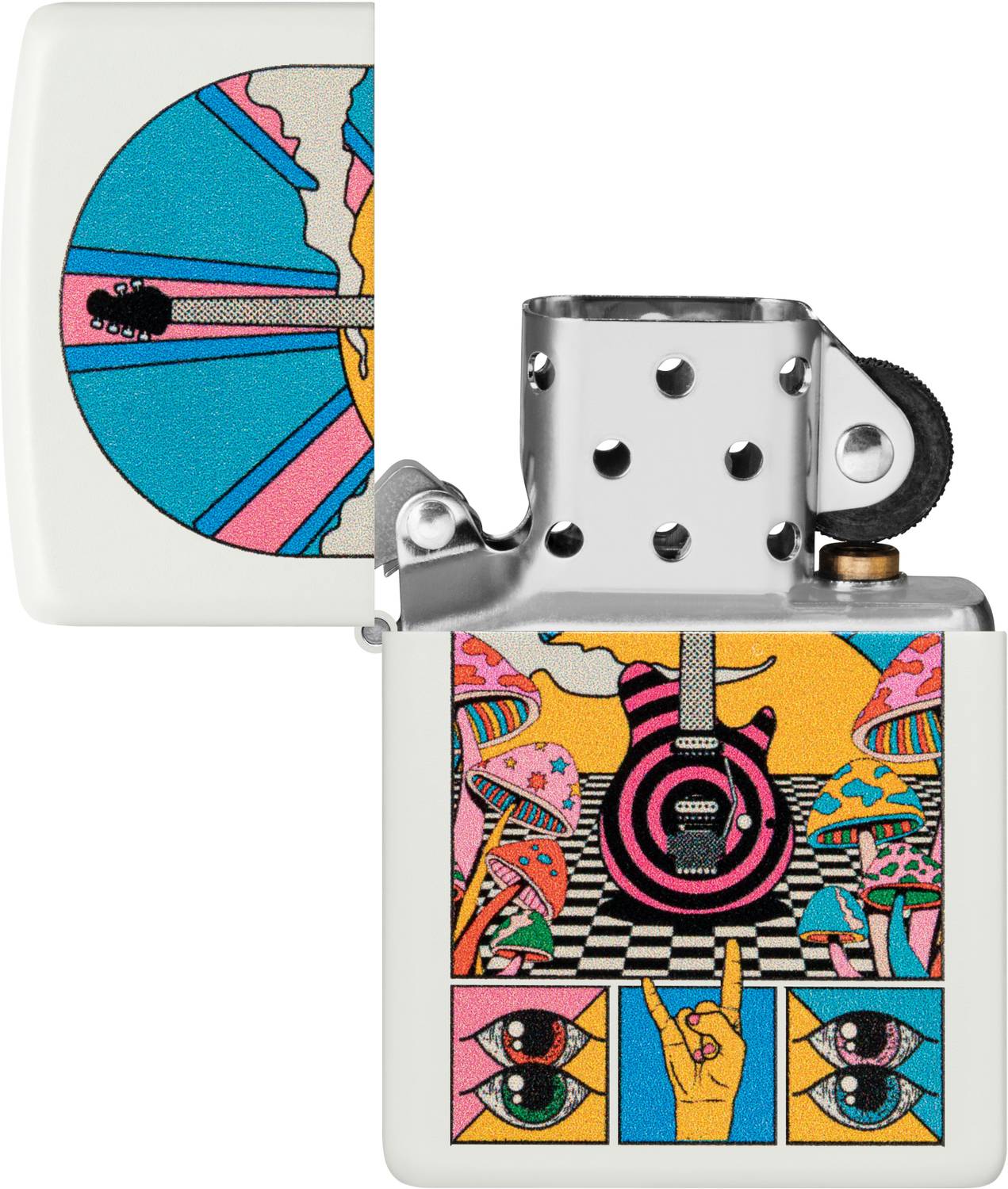 ZIPPO Retro Music Design White Matte Windproof Lighter Pocket