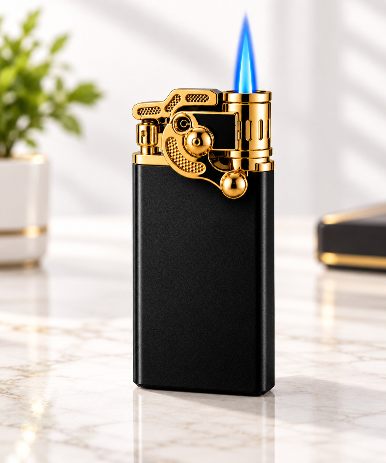 Image of BM ENTERPRIISE Premium Black Refillable Pocket Lighter (Black)