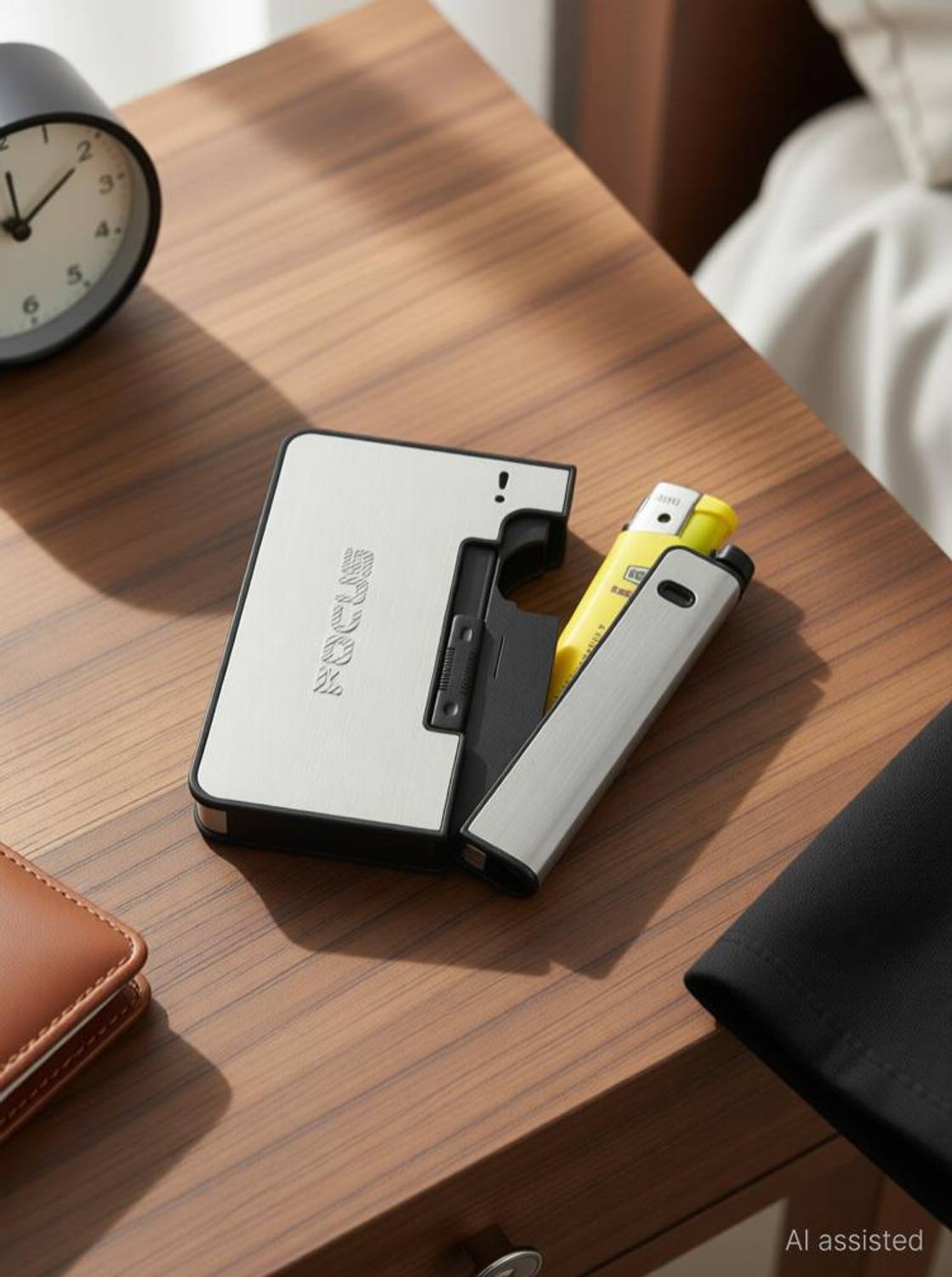 GENZ Focus Pioneer Silver Cigarette Case Lighter |Automatic Ejection Cigarette Holder Windproof Pocket Lighter (Multicolor) Pocket Lighter