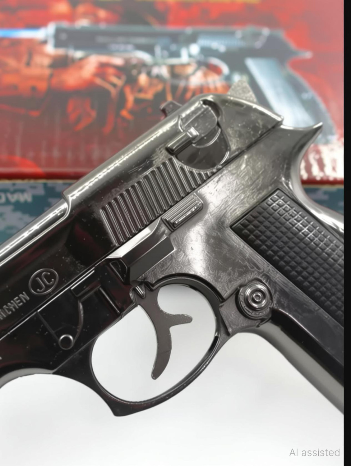 Image of nisatraders Gun Style 608 Machine Lighter With Pull Back System Iron Gas Lighter Pocket Lighter