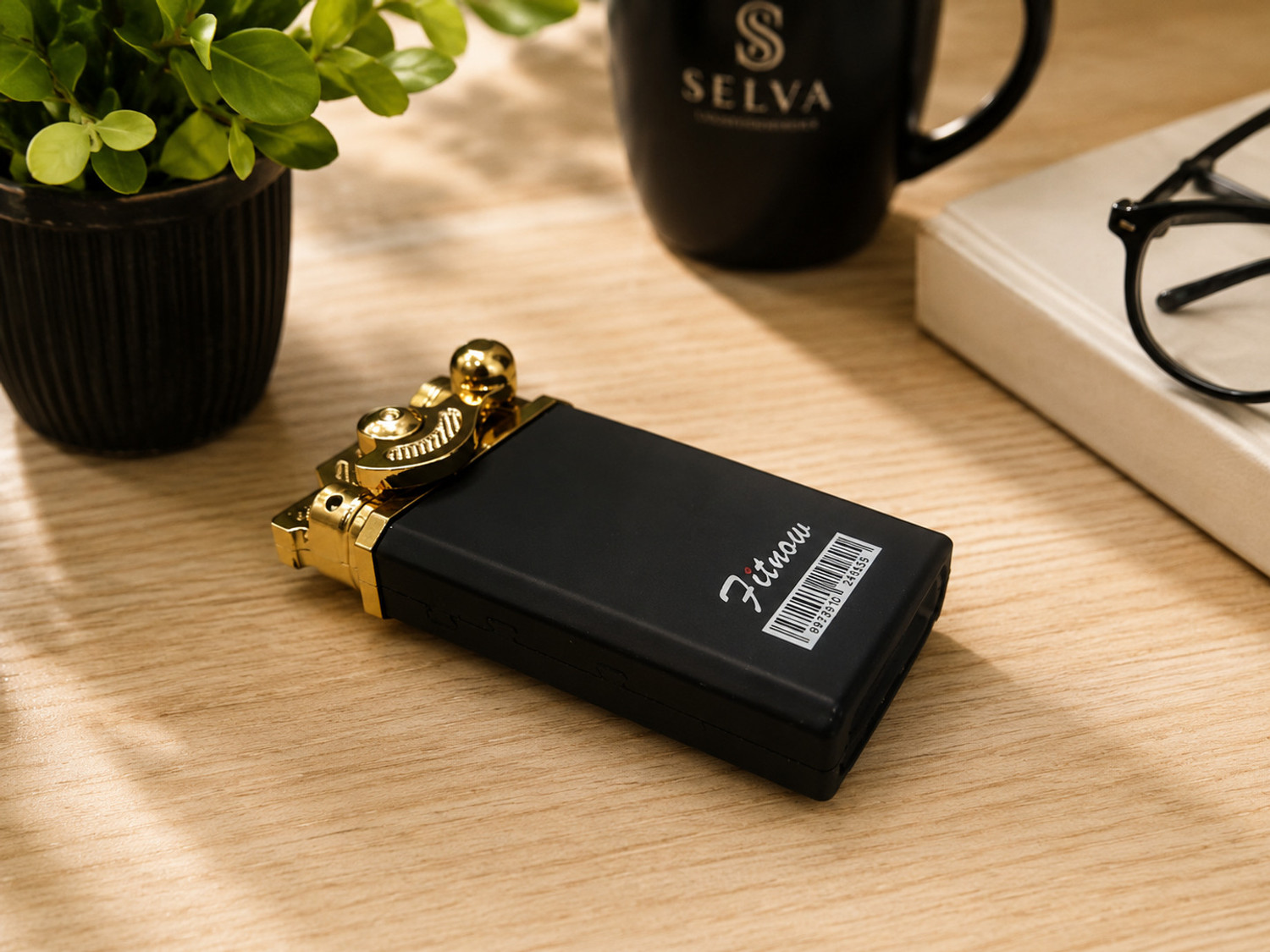 Image of BM ENTERPRIISE Premium Black Refillable Pocket Lighter (Black)