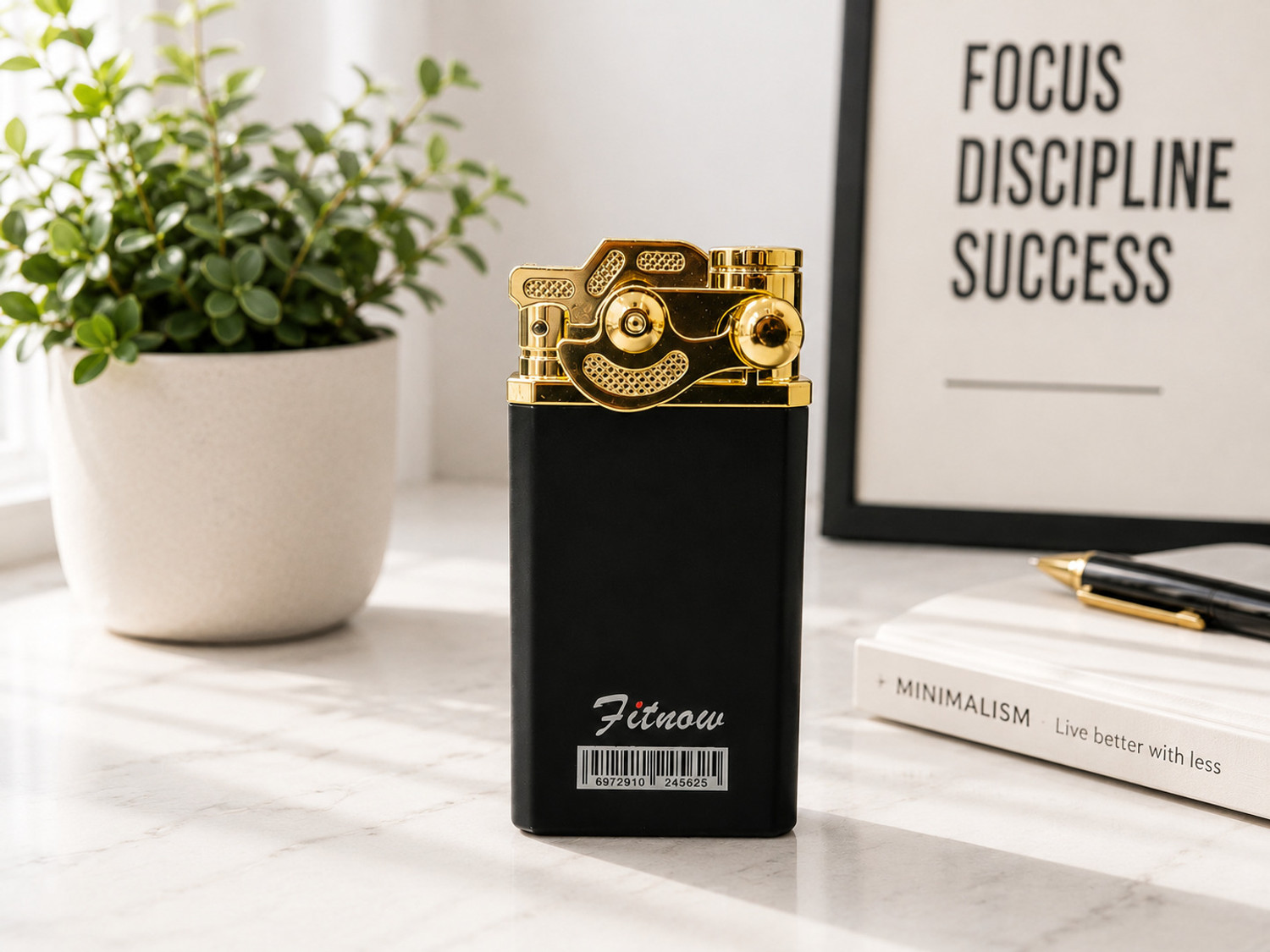 Image of BM ENTERPRIISE Premium Black Refillable Pocket Lighter (Black)