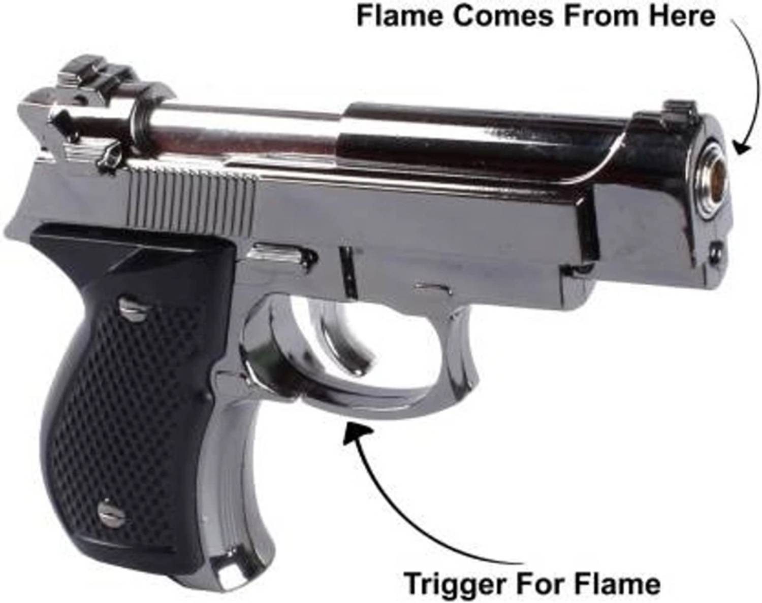 VSJ Gun Lighter Pocket Lighter Silver - Image 4