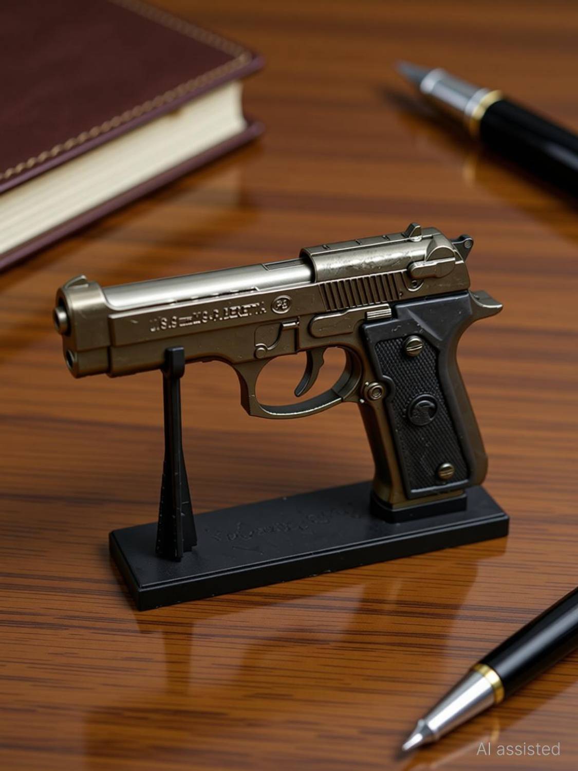Ala Flame Refillable FIRST QUALITY 9mm SMALL PISTOL Pocket Lighter (WITH STAND) Pocket Lighter Pocket Lighter