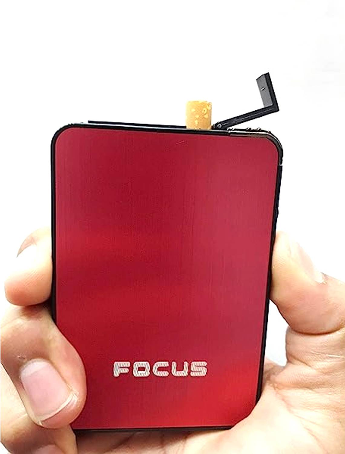 First Dot 5-6 Ejection Box regular cigarette Holder ALUMINIUM Cigarette  Case Box Automatic Popup Cigarette Box Holder Inside Cigarette Pocket  Lighter