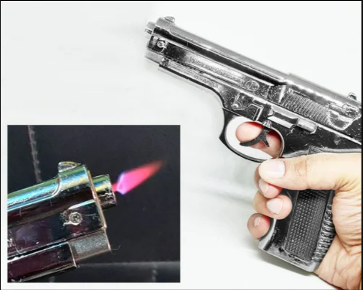 Image of nisatraders Gun Style 608 Machine Lighter With Pull Back System Iron Gas Lighter Pocket Lighter