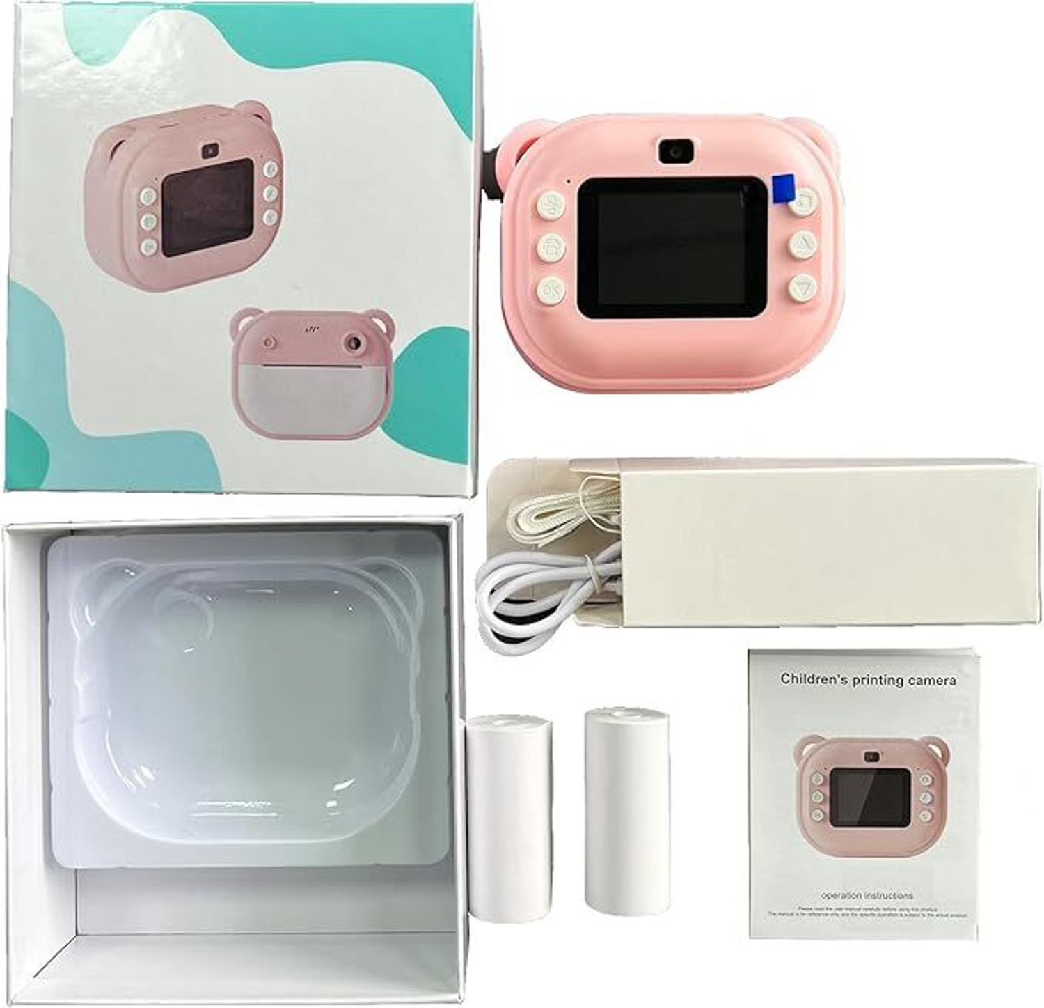 Image of Premio Lusso Kids Thermal Printing Camera Rechargeable and Creative Fun Thermal Pocket Camera For Kids [Random Color]