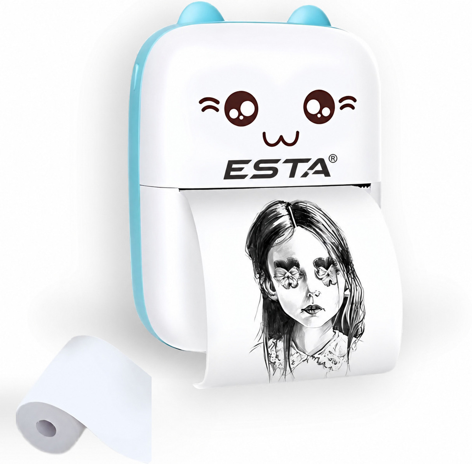 Image of Esta Bluetooth Pocket Printer for Kids Prints Picture Black & White Pocket Printer for Mobile, Home, School, Sticker Notes (57mm)