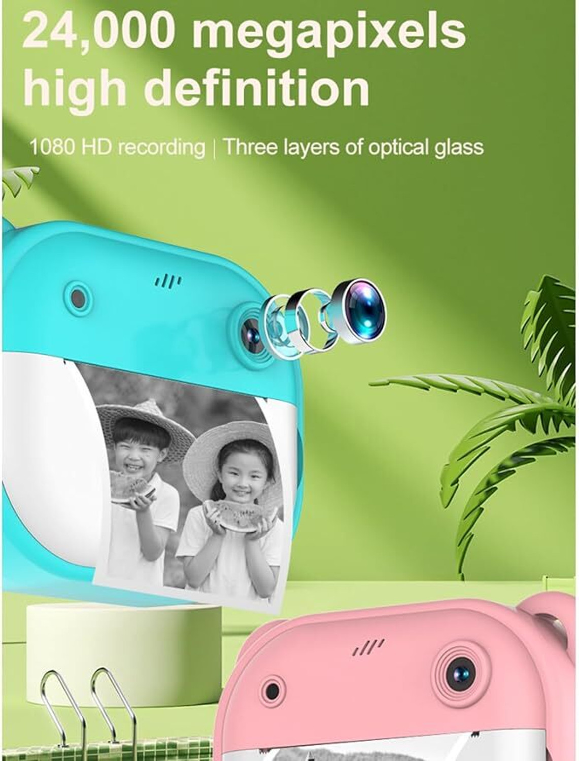 Image of Premio Lusso Kids Thermal Printing Camera Rechargeable and Creative Fun Thermal Pocket Camera For Kids [Random Color]
