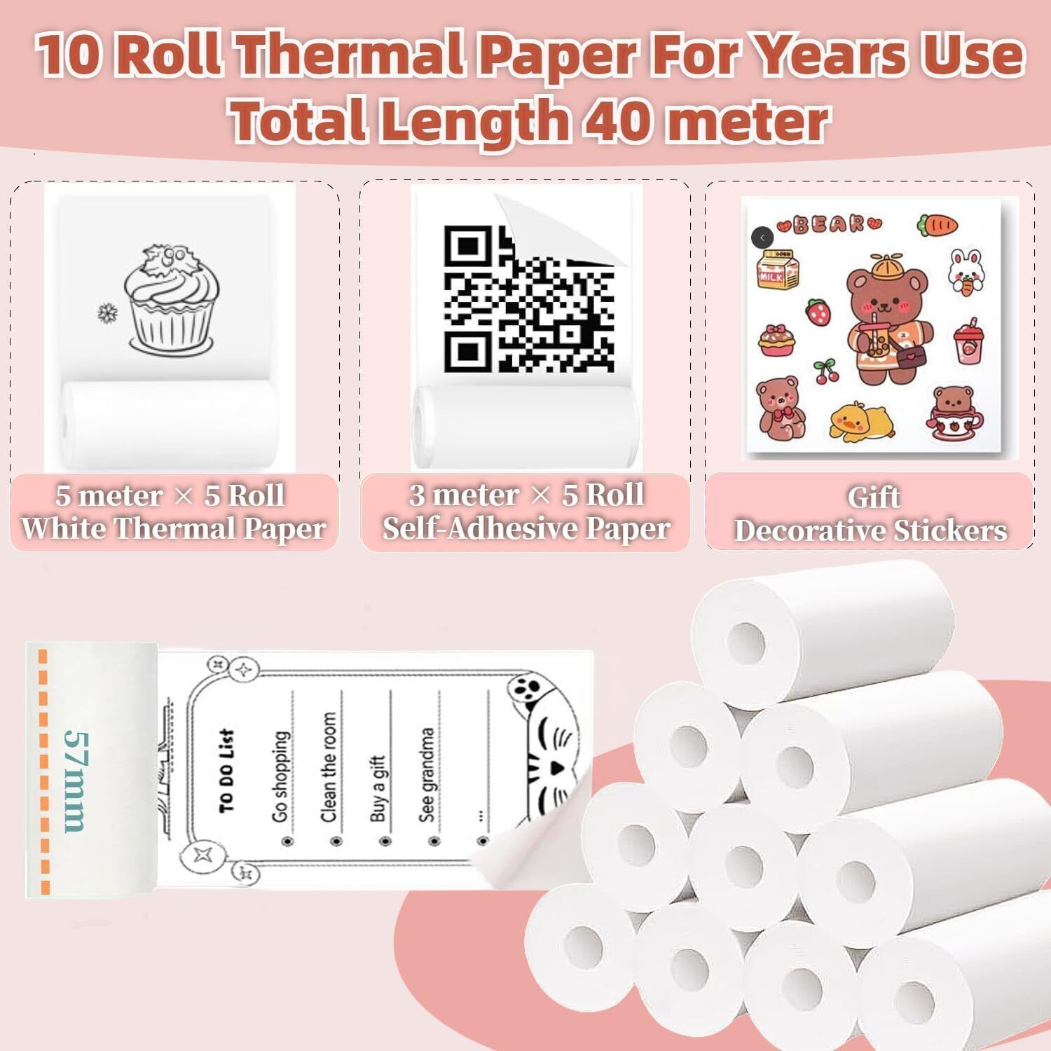 Image of VISSHI Mini Bluetooth Thermal Printer, Portable Label Printer Inkfree mini Printer Mini Bluetooth Thermal Printer