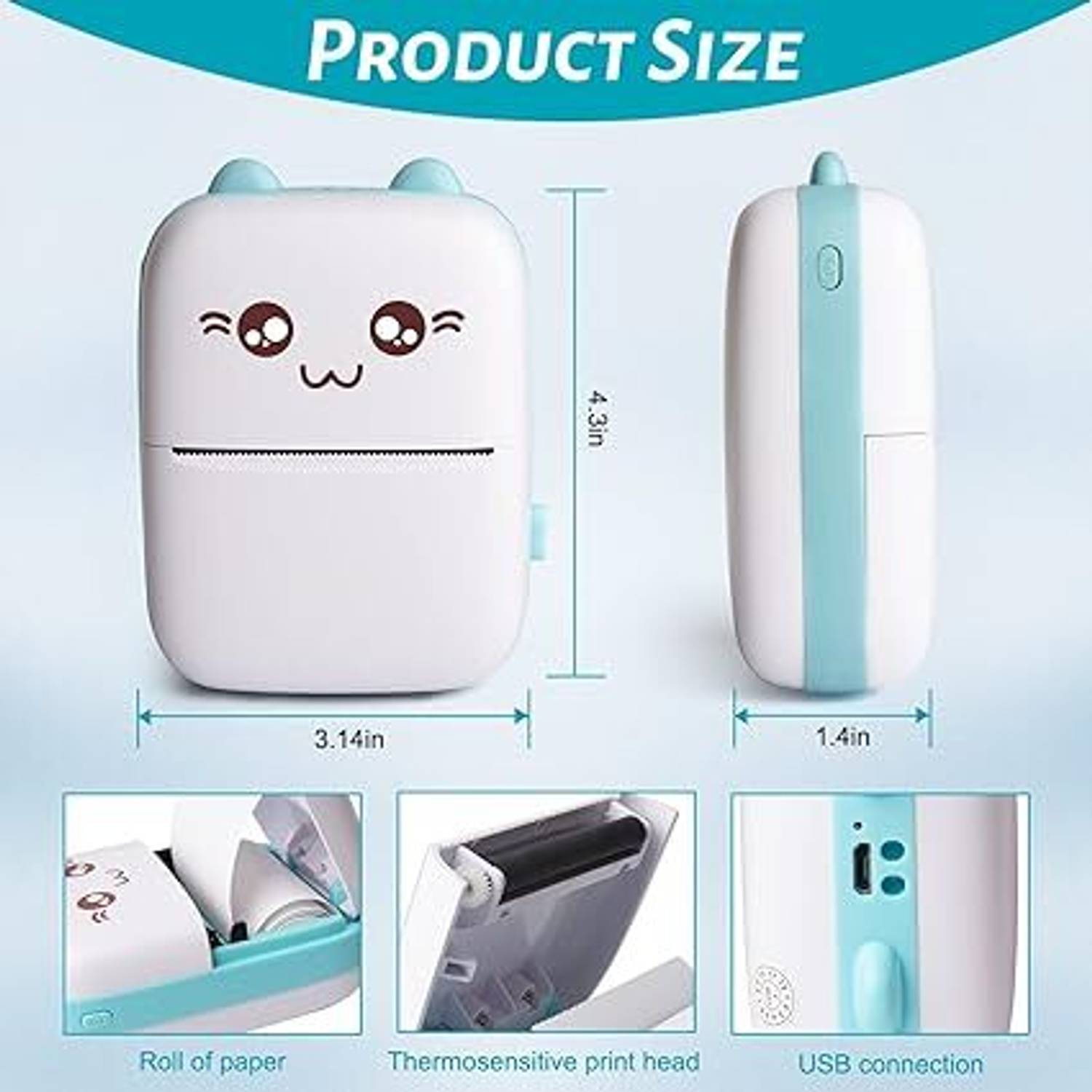 VIRU Mini Bluetooth Thermal Printer - Image 2