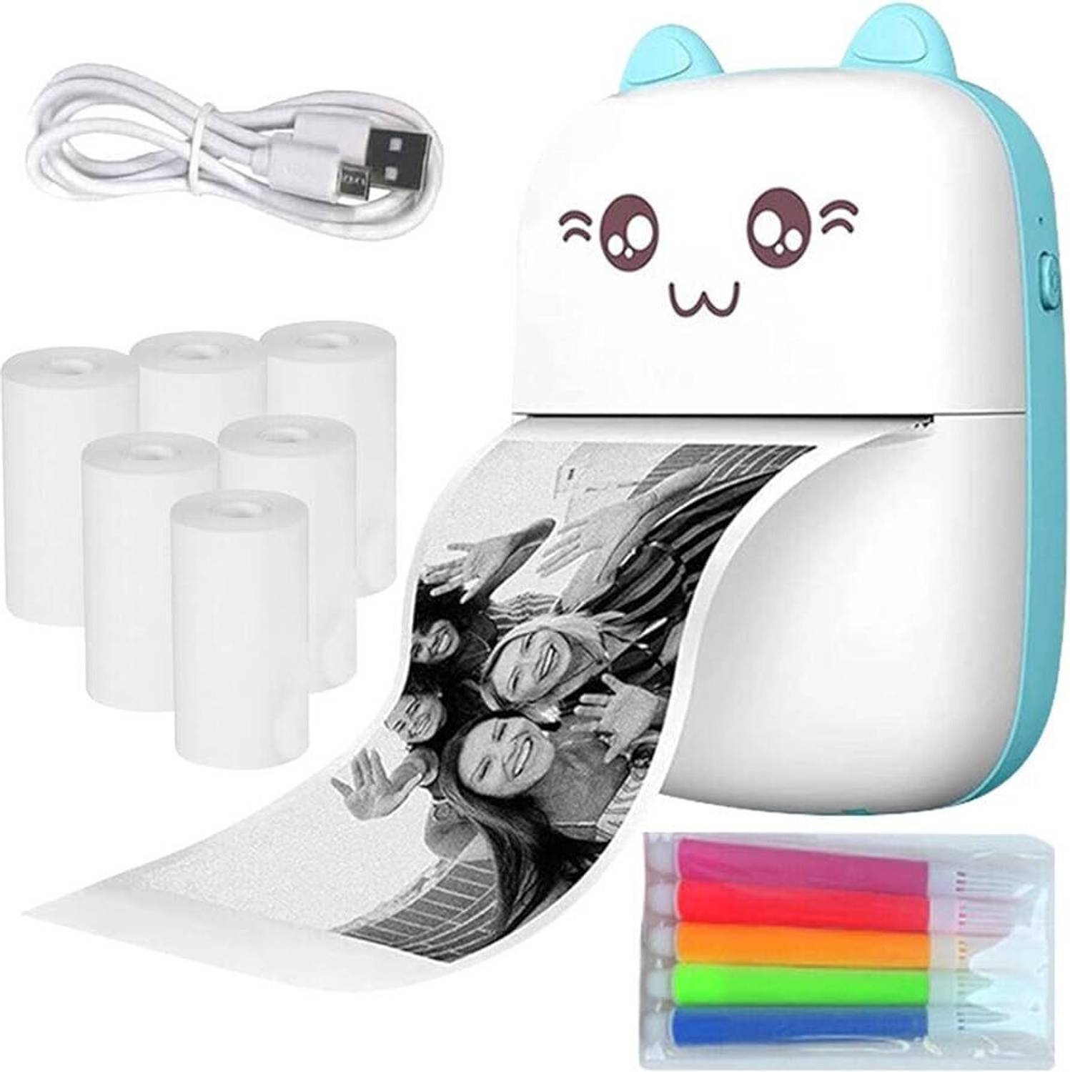 EVAAENTERPRISES BLUE MINI PRINTER ( Bluetooth Thermal Print) POCKET PRINTER - Image 1