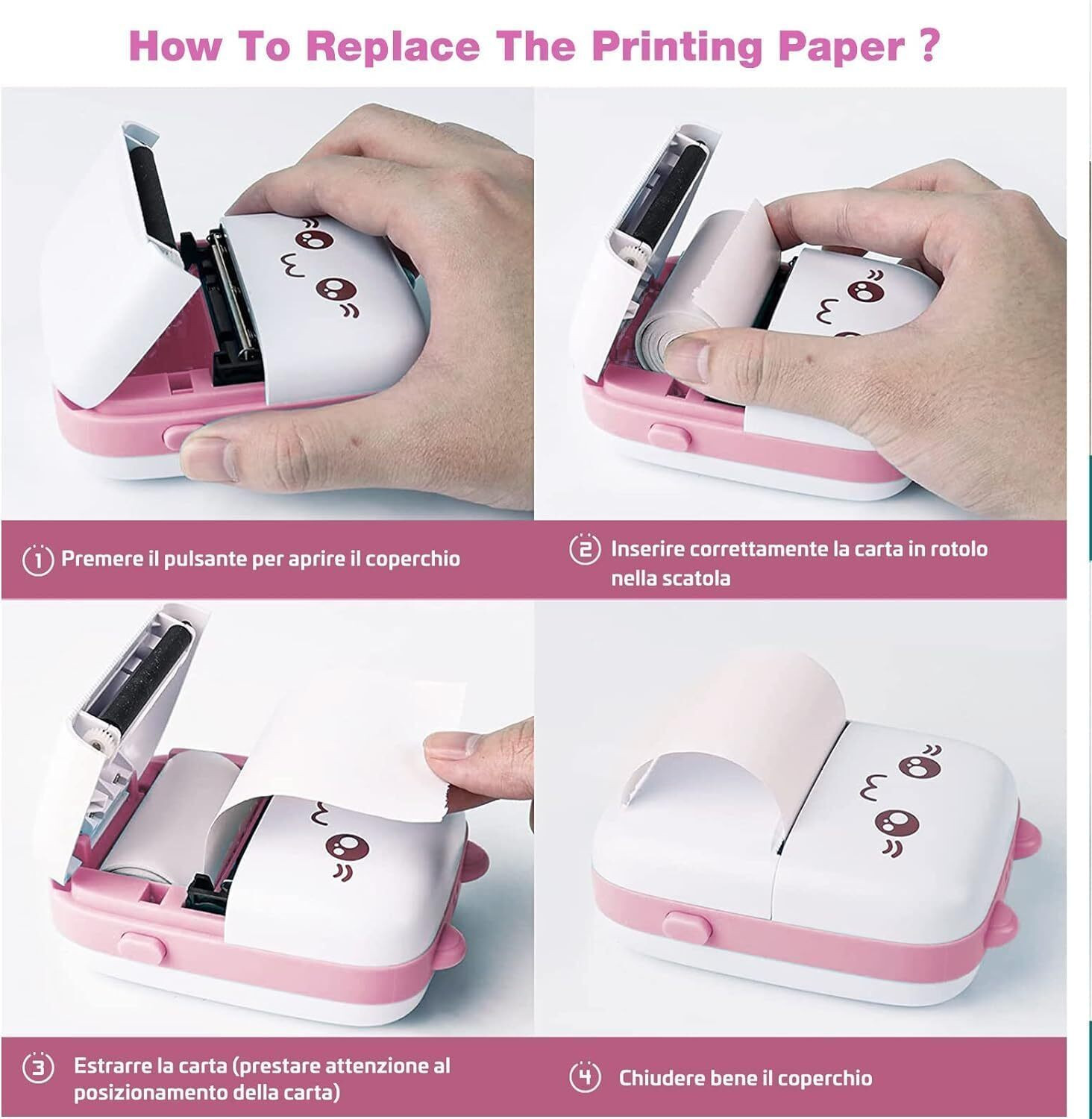 Image of SINE MART Mini Bluetooth Portable Label Printer with Print Paper Photo, Portable