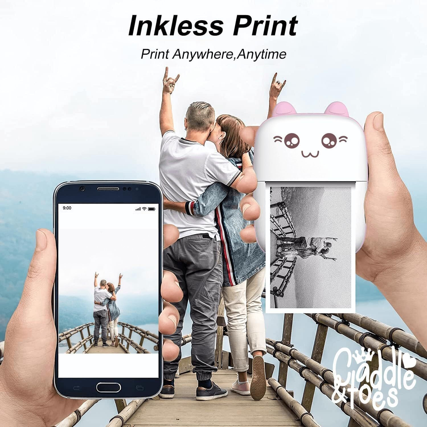 Image of Esta Bluetooth Pocket Printer for Kids Prints Picture Black & White Pocket Printer for Mobile, Home, School, Sticker Notes (57mm)