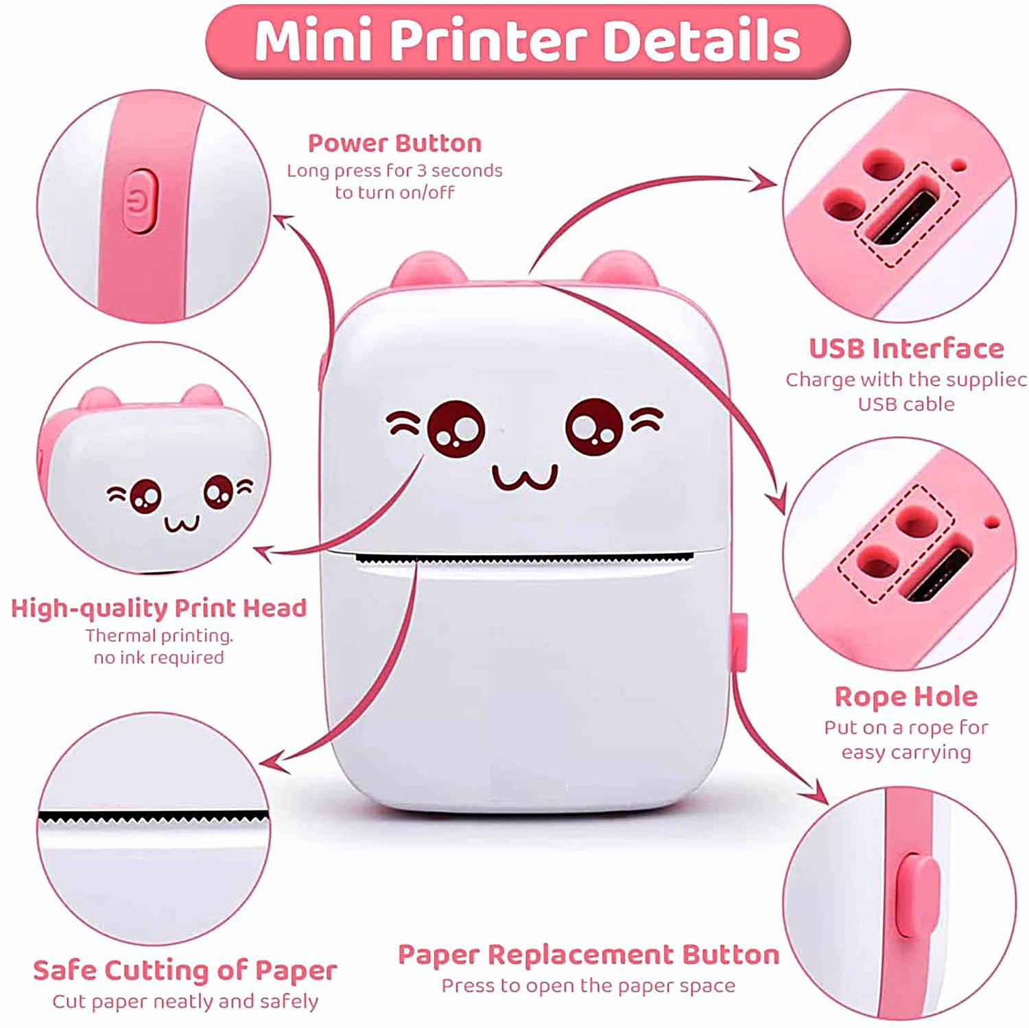 Prime Assure Thermal Label Printer Pink & Blue - Image 3