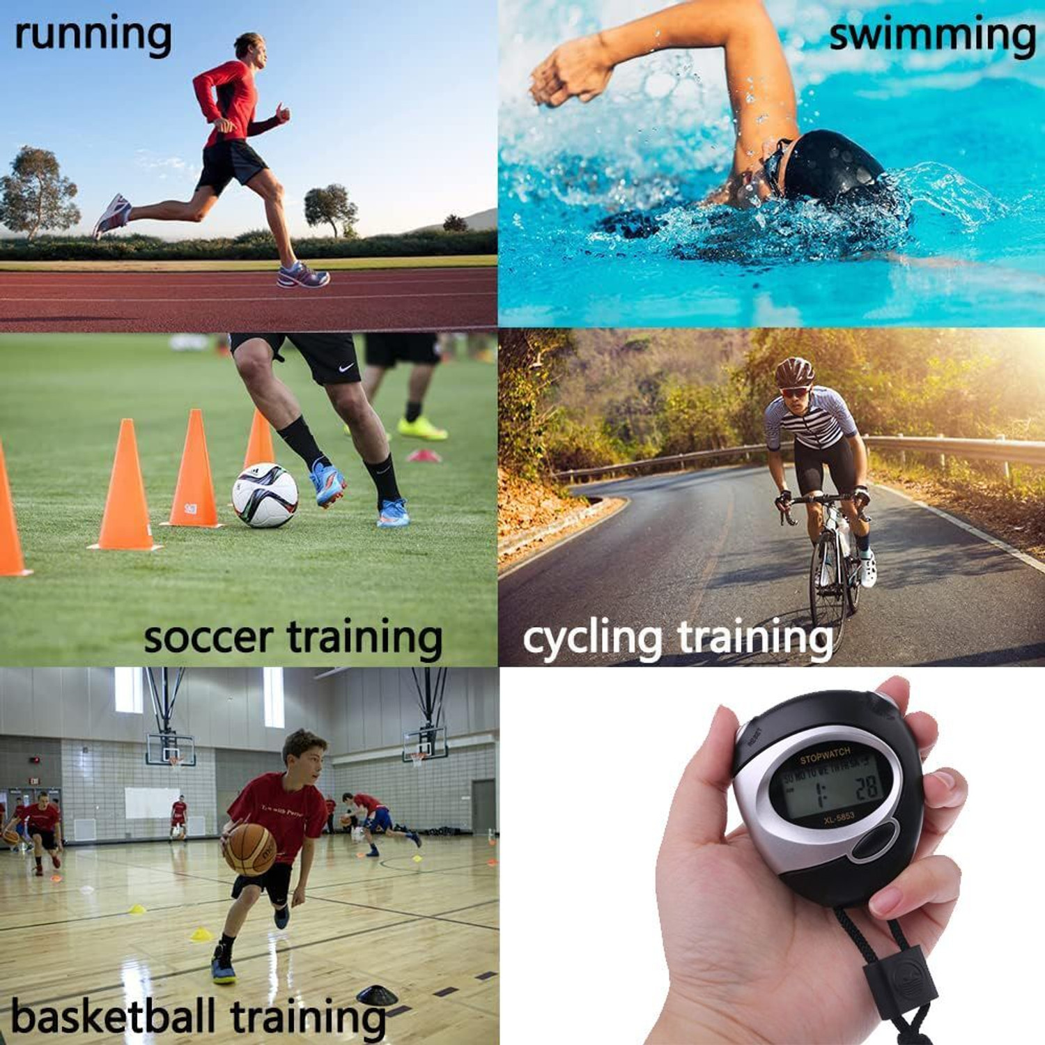 Image of SWADESI BY MCP Digital LCD Stopwatch Chronograph Timer Counter Sports Alarm Digital Stopwatch LCD Display Stop Watch