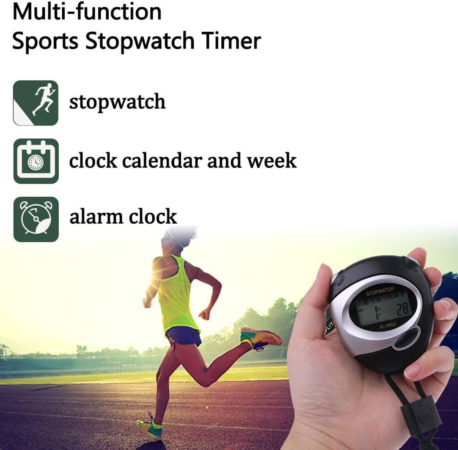 Image of SWADESI BY MCP Digital LCD Stopwatch Chronograph Timer Counter Sports Alarm Digital Stopwatch LCD Display Stop Watch