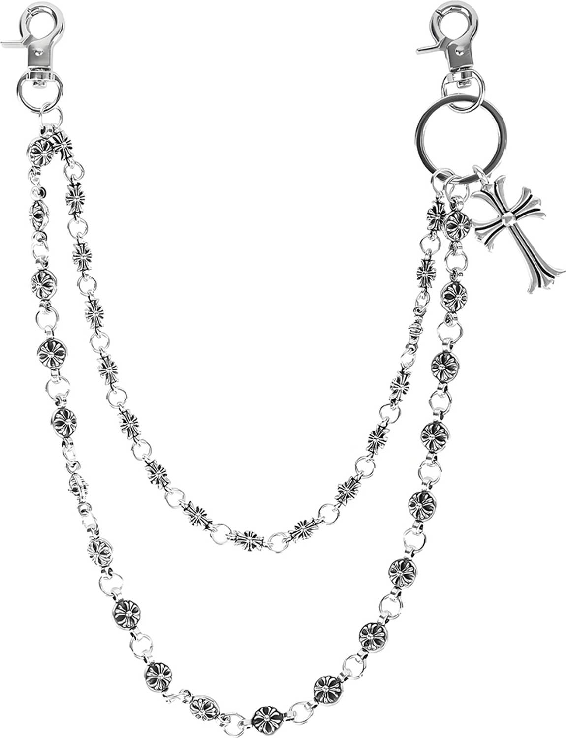 sannidhi Layered Chain for Men Double Cross Wallet Chain