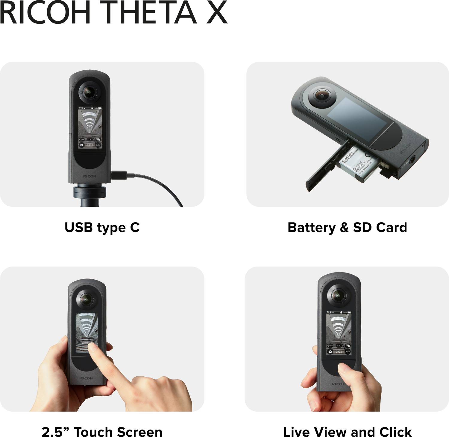 Ricoh Theta Theta X 360 Degree Camera 5.7K Video with Image