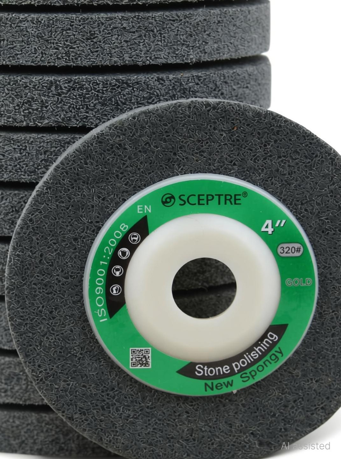 Image of Sceptre GOLD Stone Polishing 4 inch, 100 mm, Max Speed 15200 RPM Wet & Dry Set Polish Pads for Marble, Granite & Stone Polish (Pack of 10) Metal Polisher