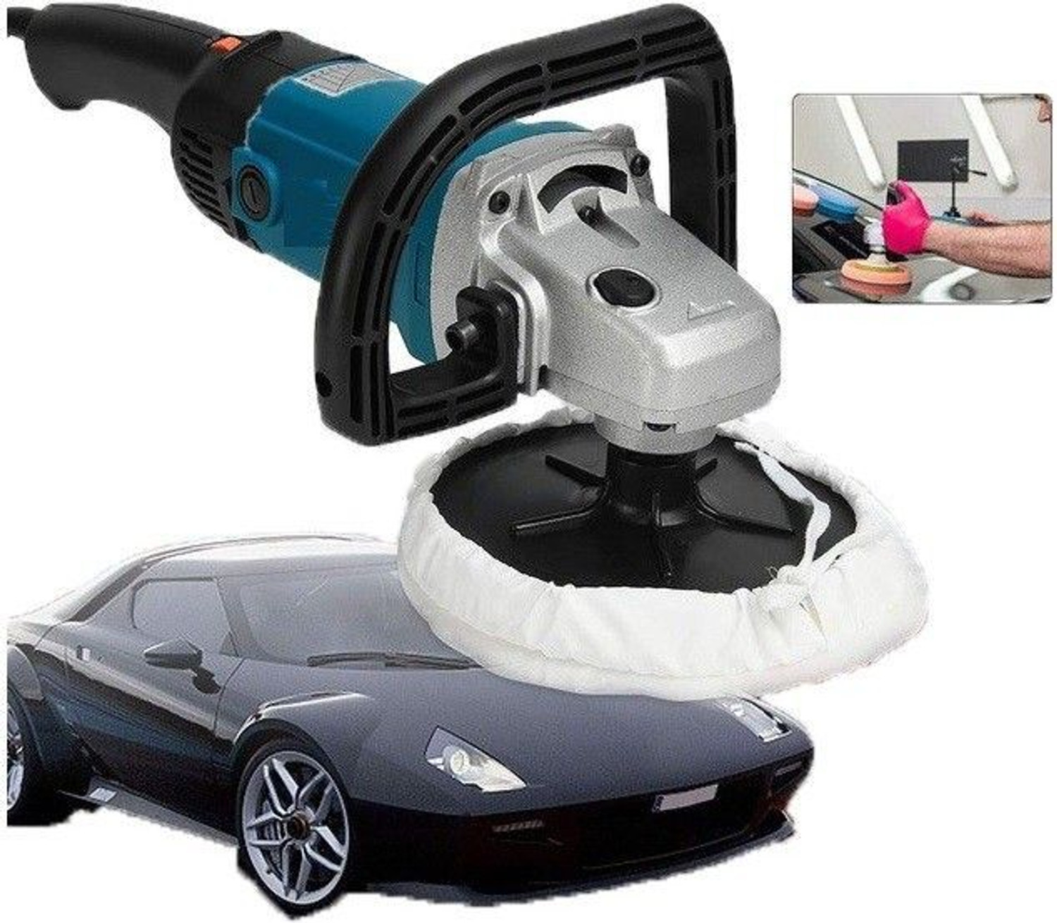 Image of Inditrust Yi-King 1200W 7 inch car polisher tool machine with speed control velcro pad and wool pad Vehicle Polisher (7 inch)
