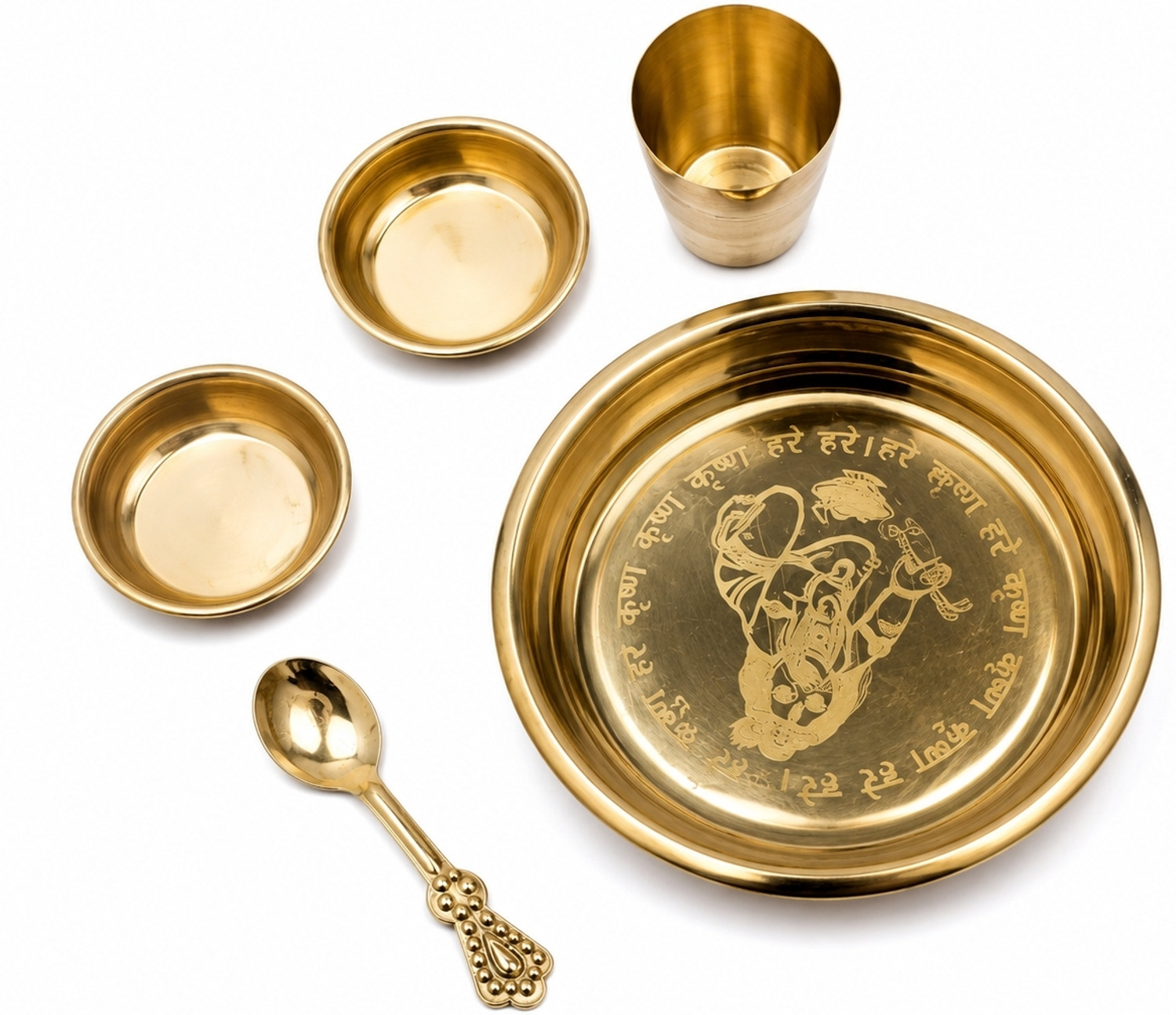 Image of Khd shree laddu gopal bhog thali set Brass (Gold)