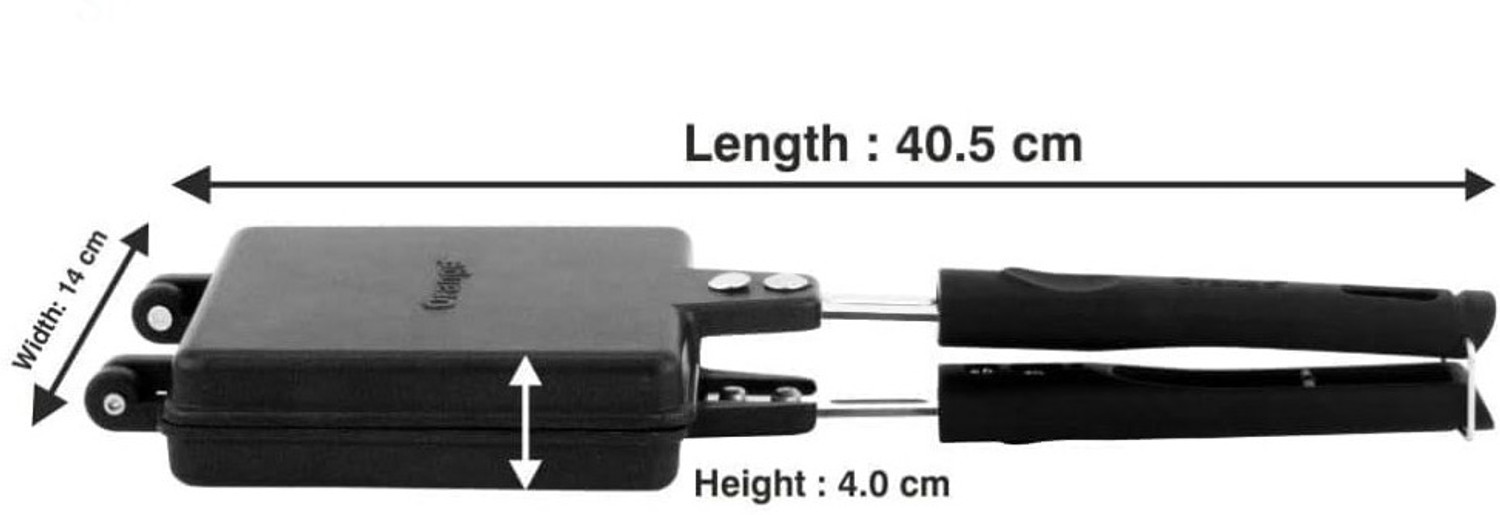 Image of RECTITUDE Thickness Grill Sandwich Maker Compatible with Jumbo Grill Gas Long Cool Handles 2 W Pop Up Toaster