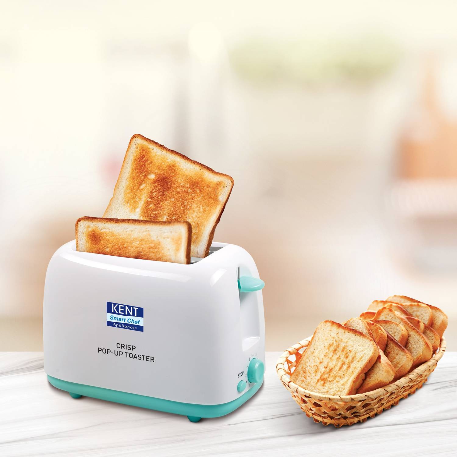 KENT 116105 750 W Pop Up Toaster (Blue)