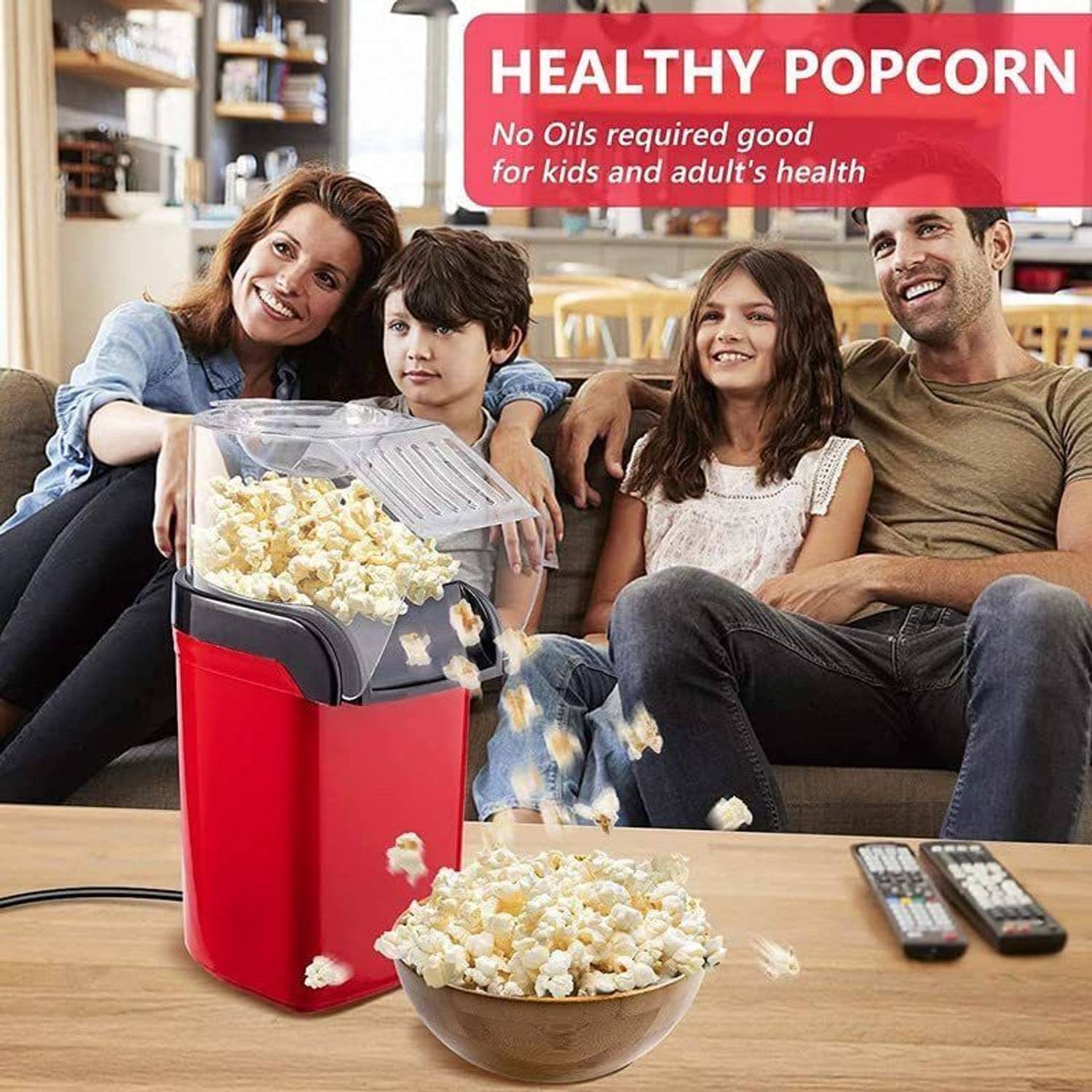 NHOUSE 1200W Hot Air Popcorn Maker 60g - Image 5
