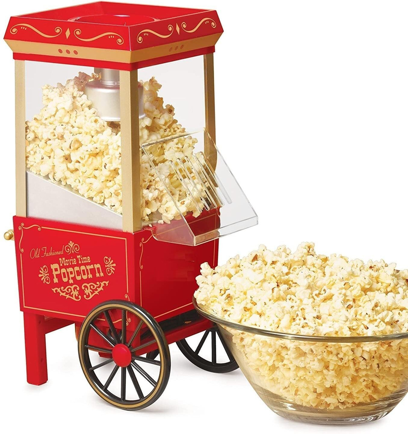 Image of stylecrafted 1200W Popcorn Machine for Home Large Capacity Fast Popping Maker big-popcorn-maker-red-1200w-8 500 g Popcorn Maker