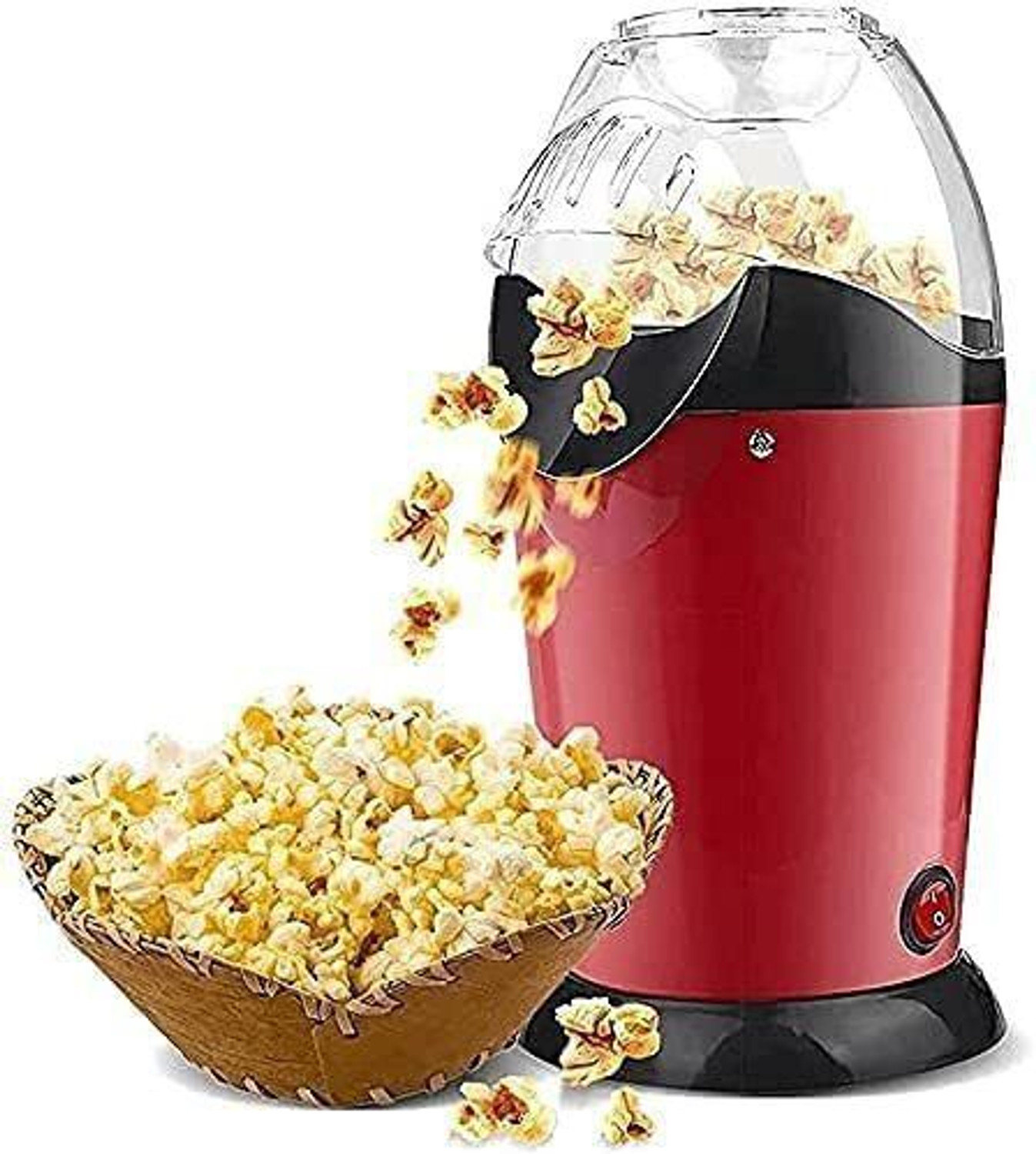 Image of NHOUSE Popcorn Maker Household Automatic Popcorn Machine 300 ml Popcorn Make Popcorn Machine - Oil Mini Hot Air Popcorn Machine Snack Maker Portable Electric 500 L Popcorn Maker