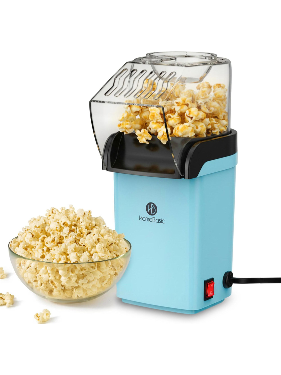 Image of HOMEBASIC HOMEBASIC 1200W Hot Air Popcorn Maker HB-PM-01 60 g Popcorn Maker