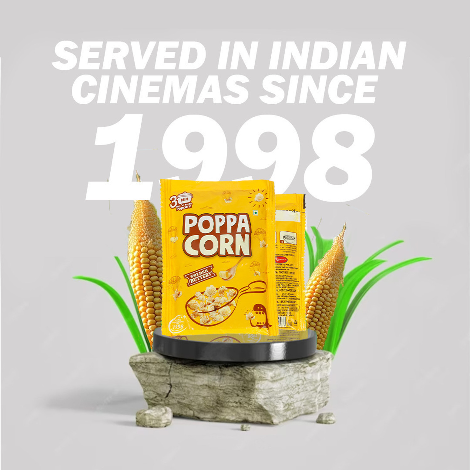 Image of poppacorn Instant Cooker Popcorn 35gX10 Pouches Imported Corn Kernels Golden Buttery Popcorn