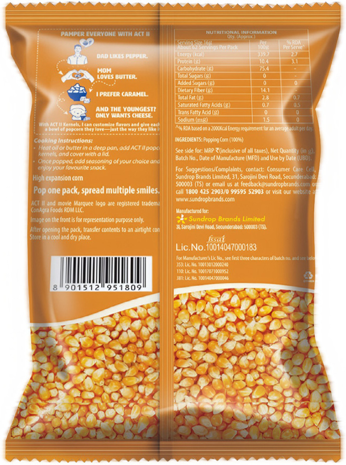 Image of ACT II Popcorn Kernels Popcorn