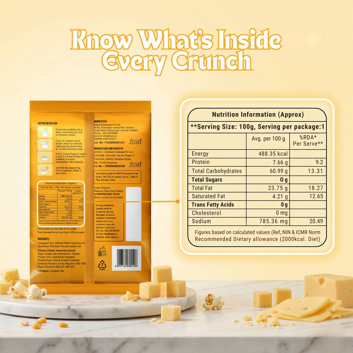 MPOP Instant Popcorn Creamy Cheese Popcorn Price in India - Buy